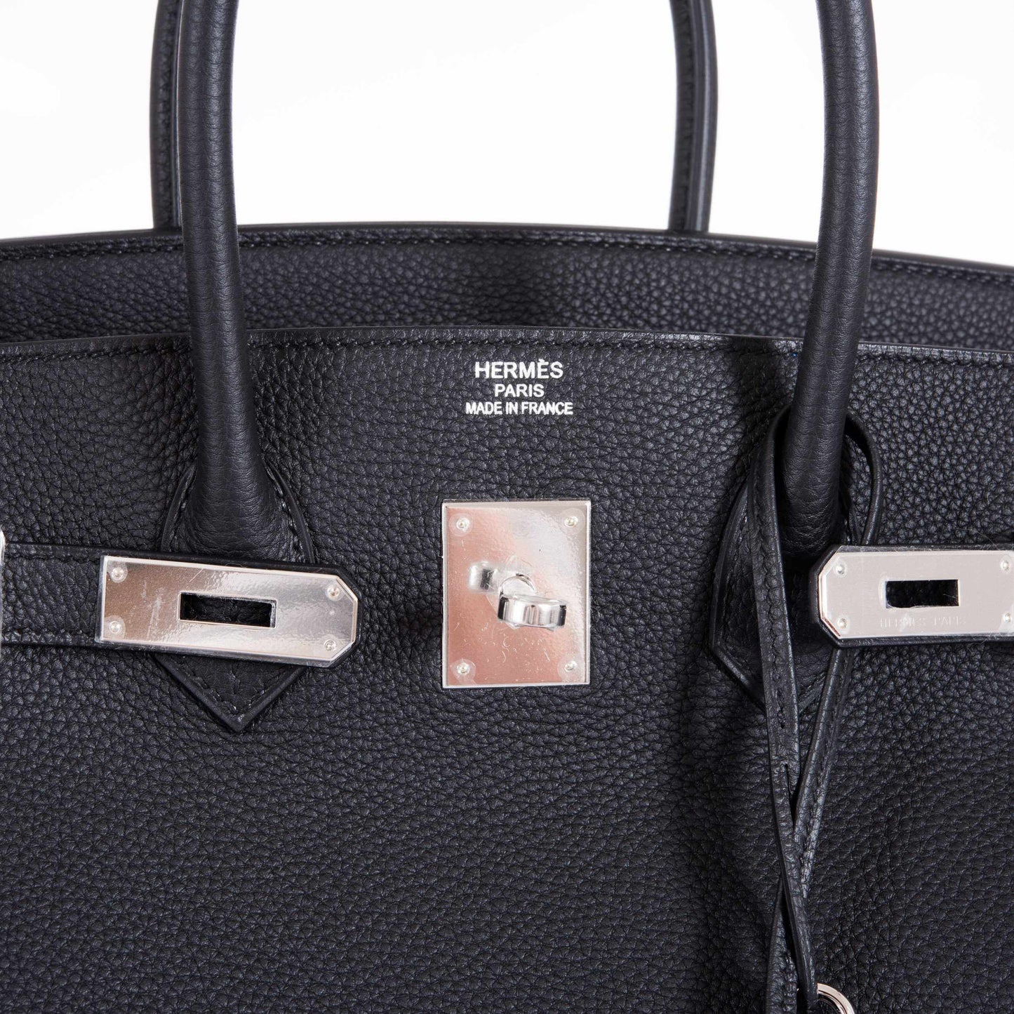 Hermès Birkin 35 Black Togo Verso Blue Agate Chevre Palladium Hardware