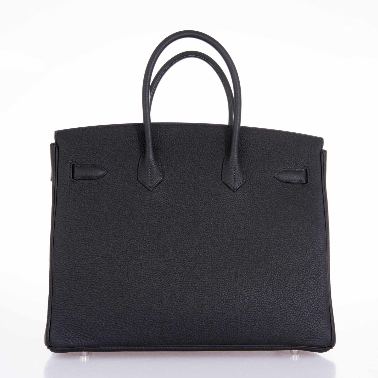 Hermès Birkin 35 Black Togo Verso Blue Agate Chevre Palladium Hardware