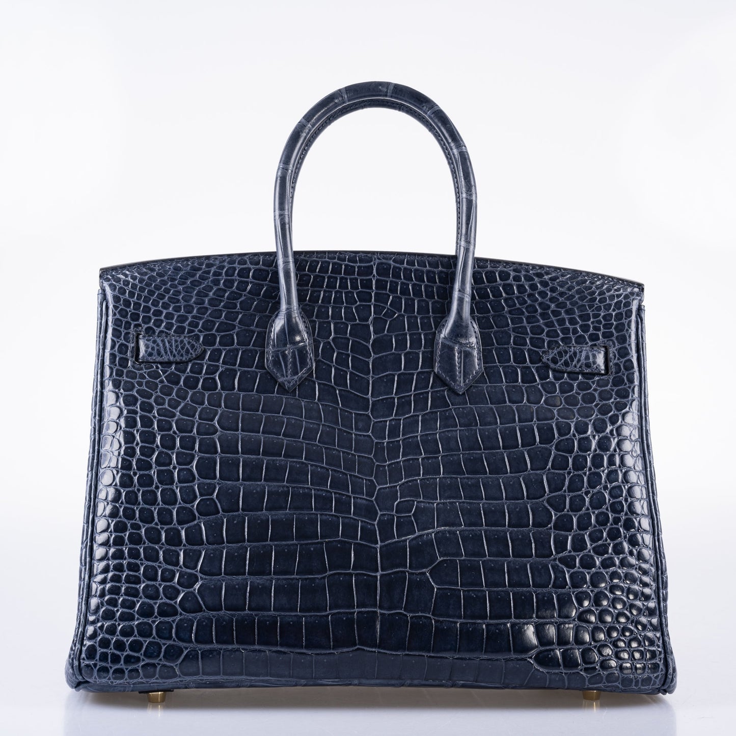 Hermès Birkin 35 Blue Abysse Shiny Porosus Crocodile Gold Hardware