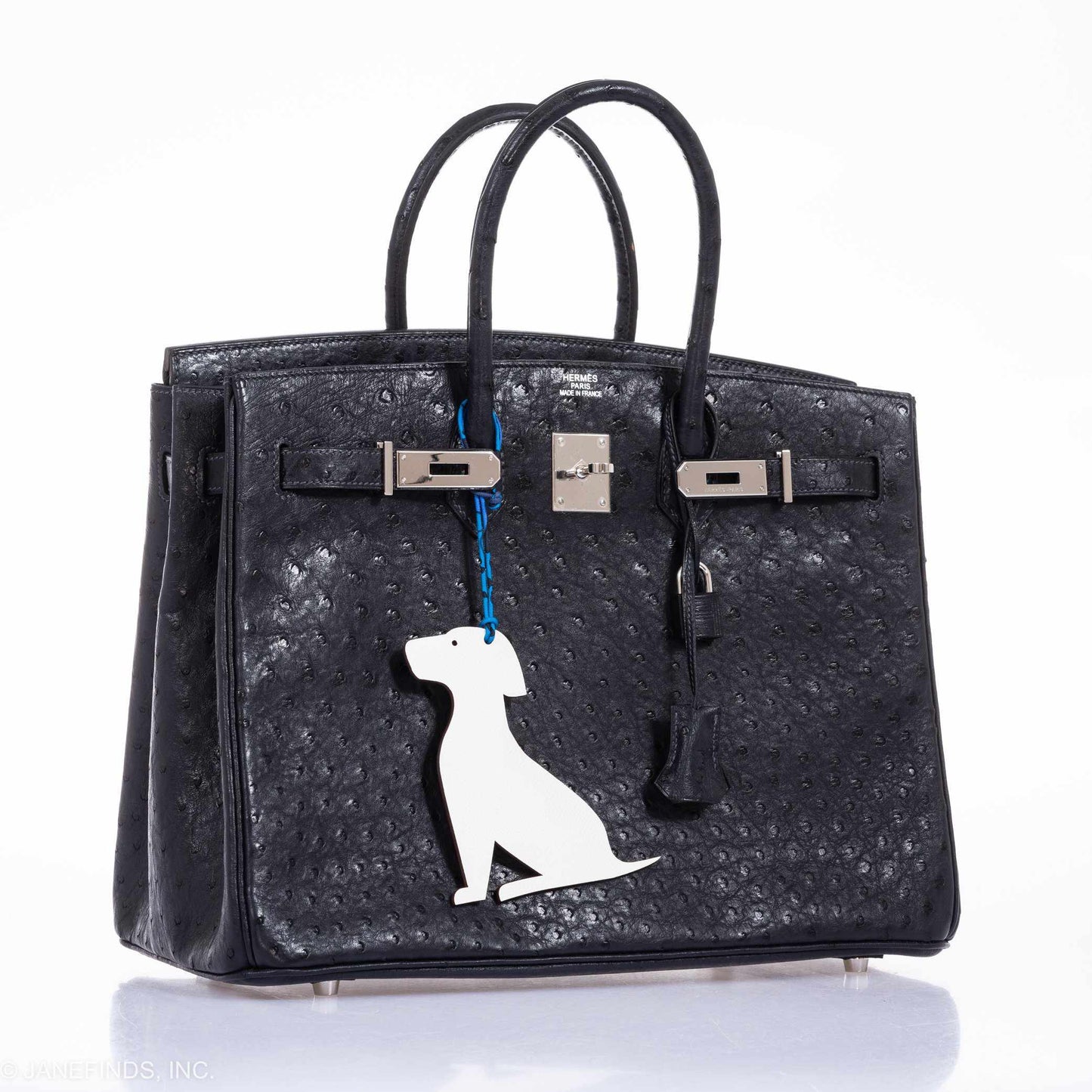 Hermès Birkin 35 Blue Indigo Ostrich Palladium Hardware