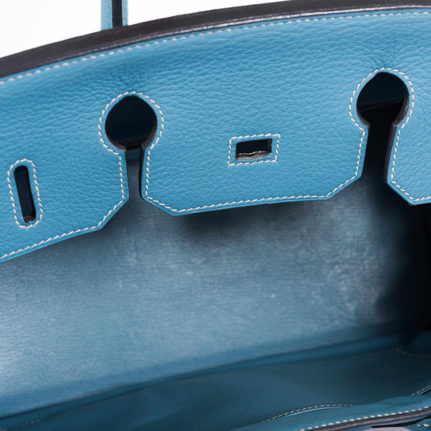 Hermès Birkin 35 Blue Jean Togo with Palladium Hardware - 2008, K Square