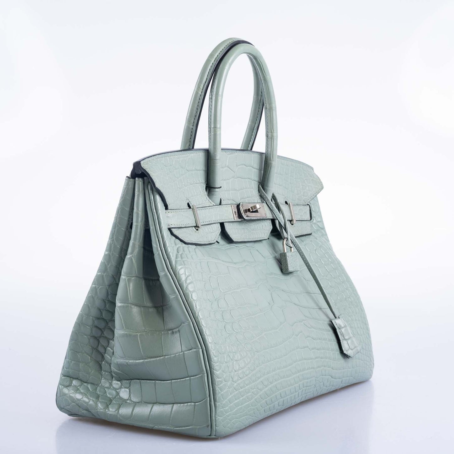 Hermès Birkin 35 Ciel Matte Alligator Palladium Hardware