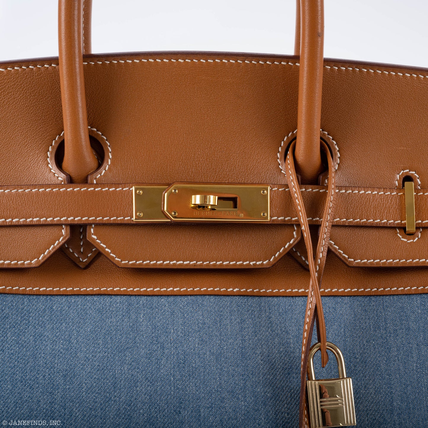 Hermès Birkin 35 Denim & Barenia Gold Hardware - Square B