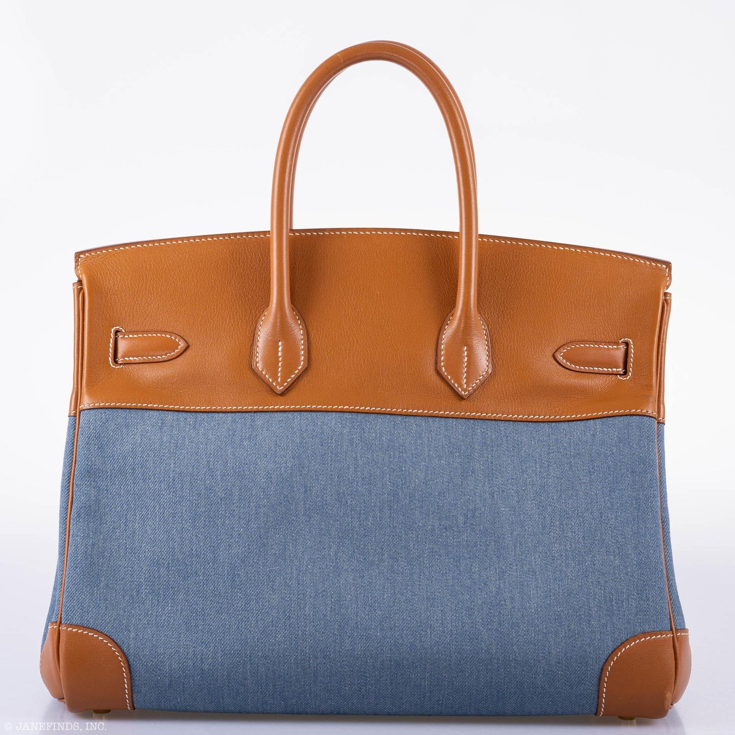 Hermès Birkin 35 Denim & Barenia Gold Hardware - Square B