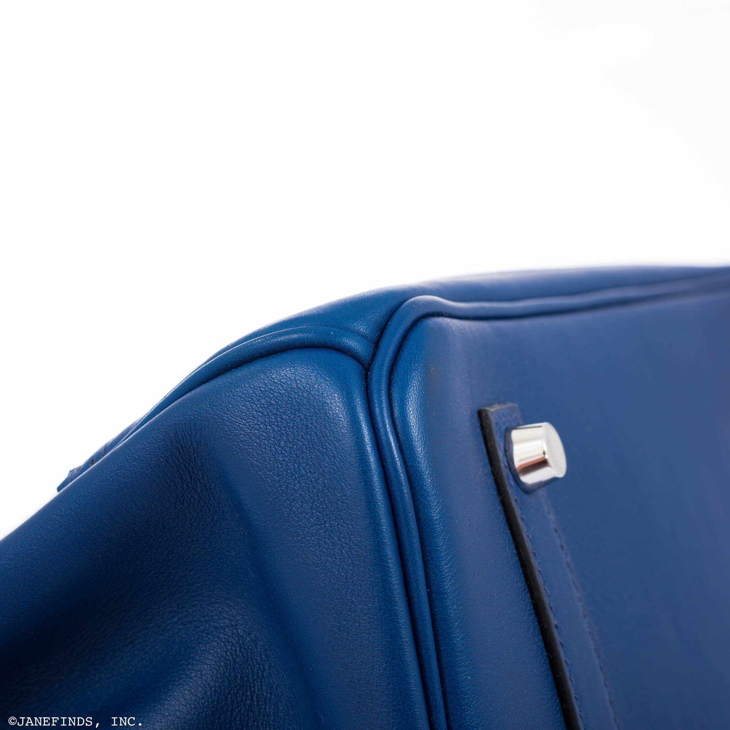 Hermès Birkin 35 Ghillies Bleu Saphir Swift And Toile Palladium Hardware