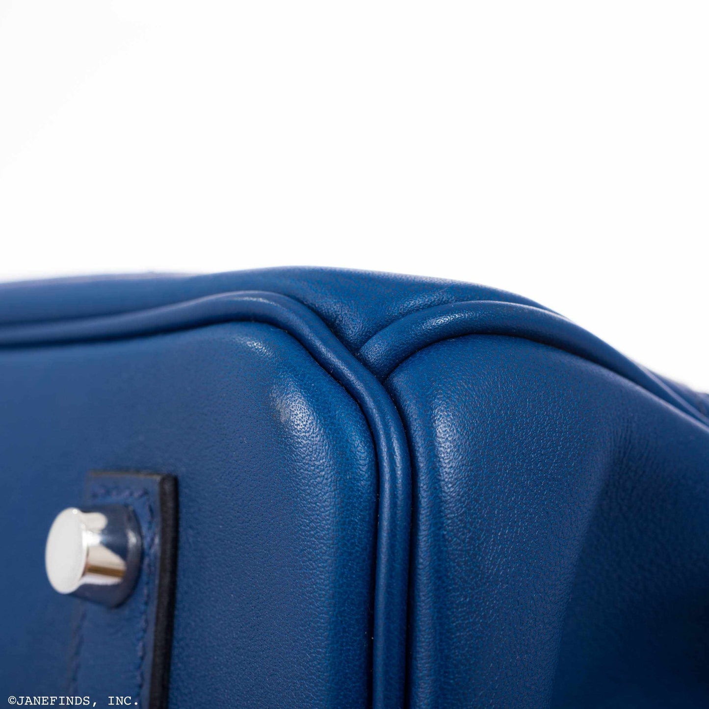 Hermès Birkin 35 Ghillies Bleu Saphir Swift And Toile Palladium Hardware