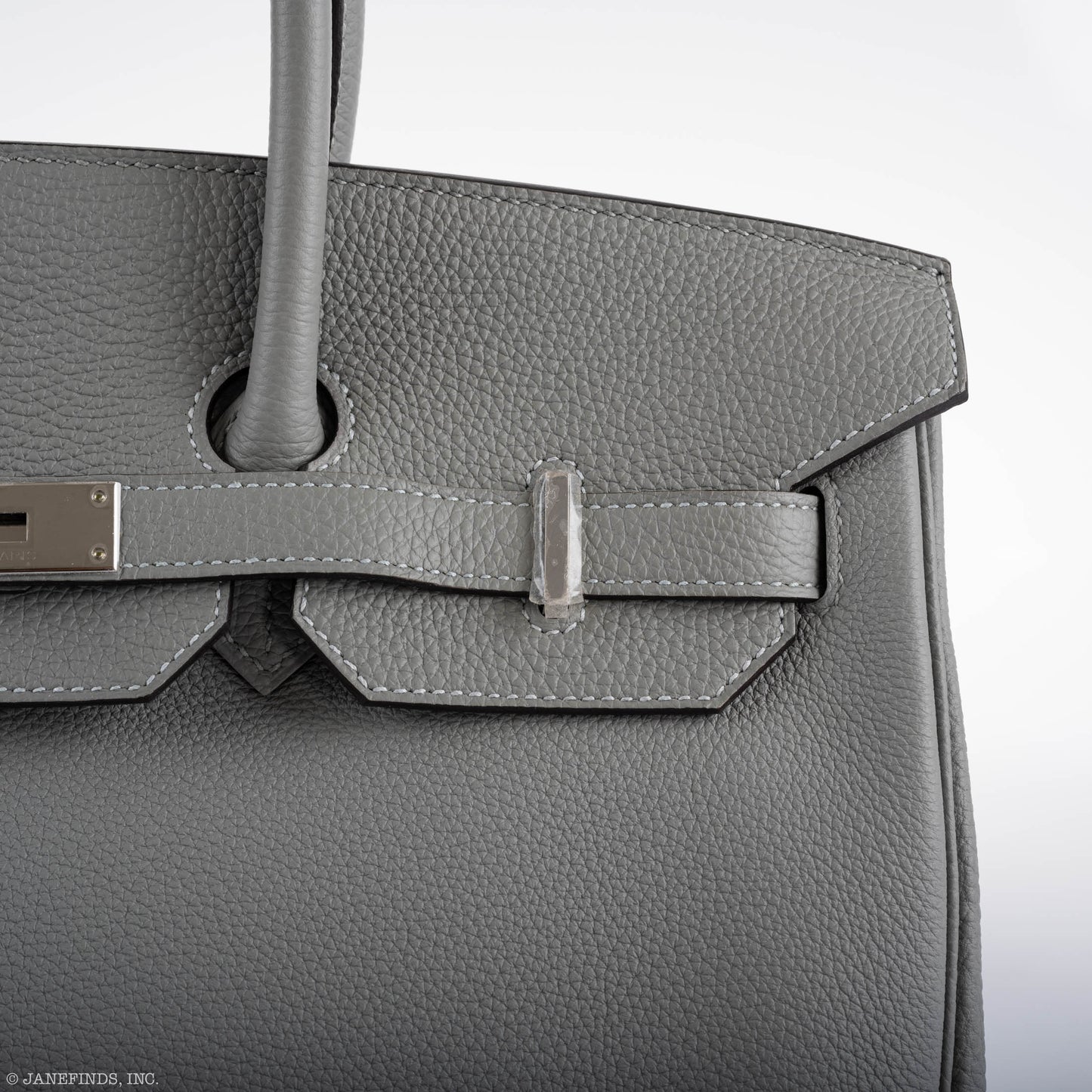 Hermès Birkin 35 Gris Mouette Verso Blue Agate Togo Palladium Hardware - 2016, X