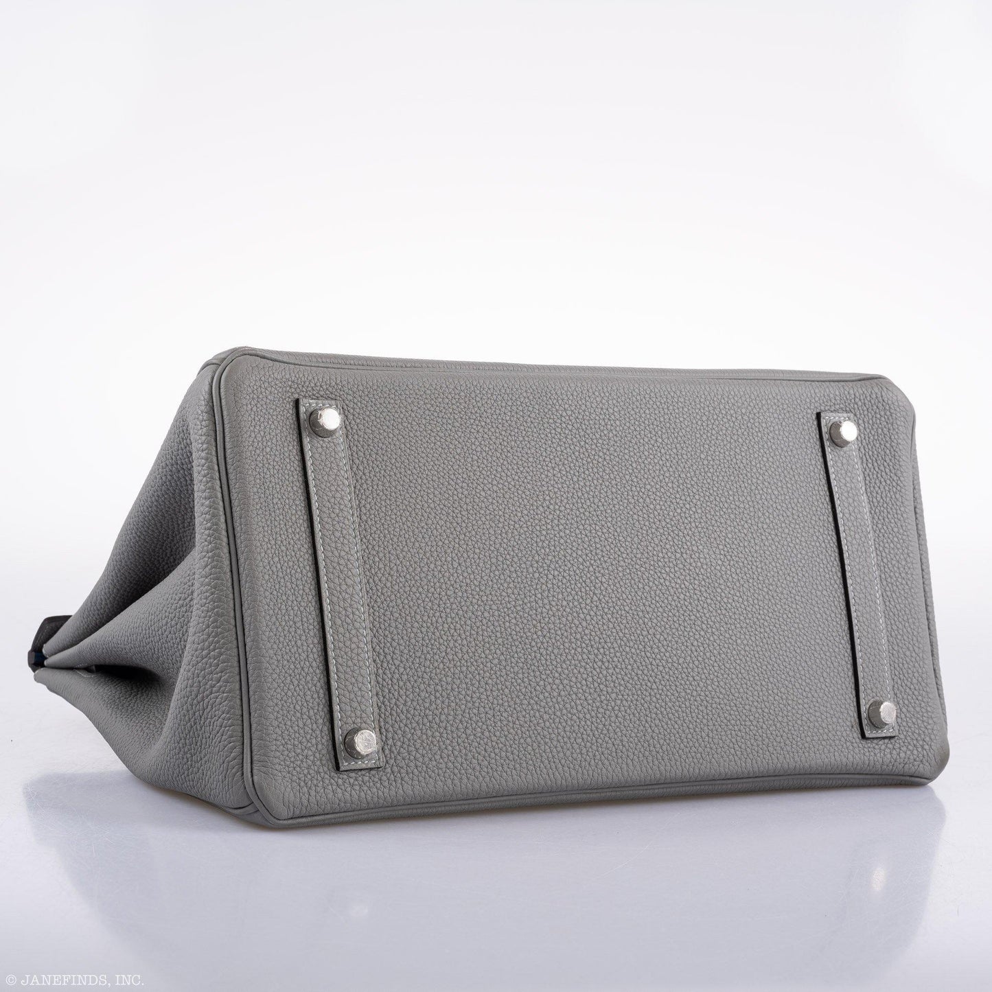 Hermès Birkin 35 Gris Mouette Verso Blue Agate Togo Palladium Hardware - 2016, X