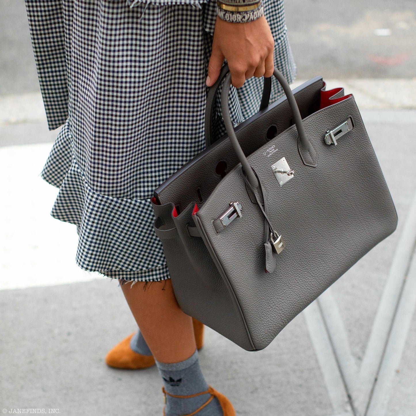 Hermès Birkin 35 HSS Bi-Color Etain & Rouge Vif Togo Palladium Hardware