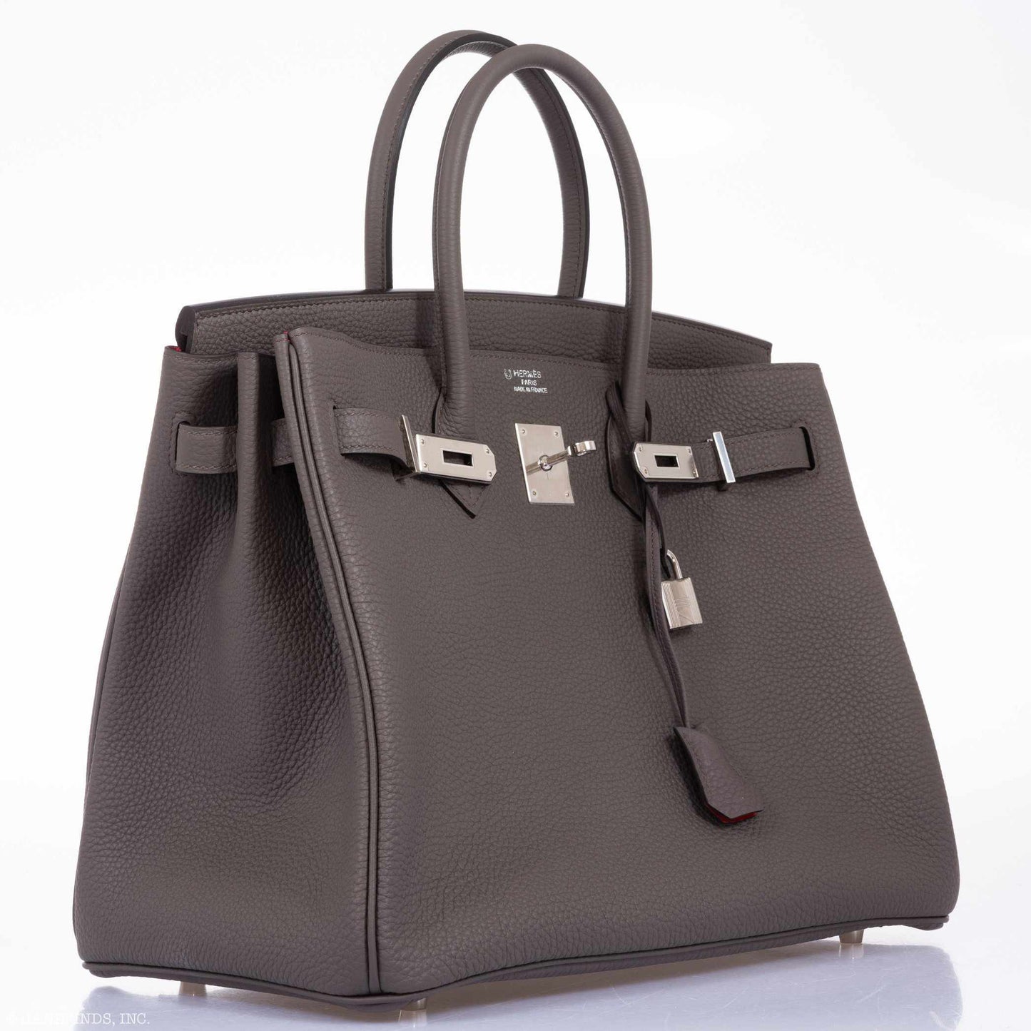 Hermès Birkin 35 HSS Bi-Color Etain & Rouge Vif Togo Palladium Hardware