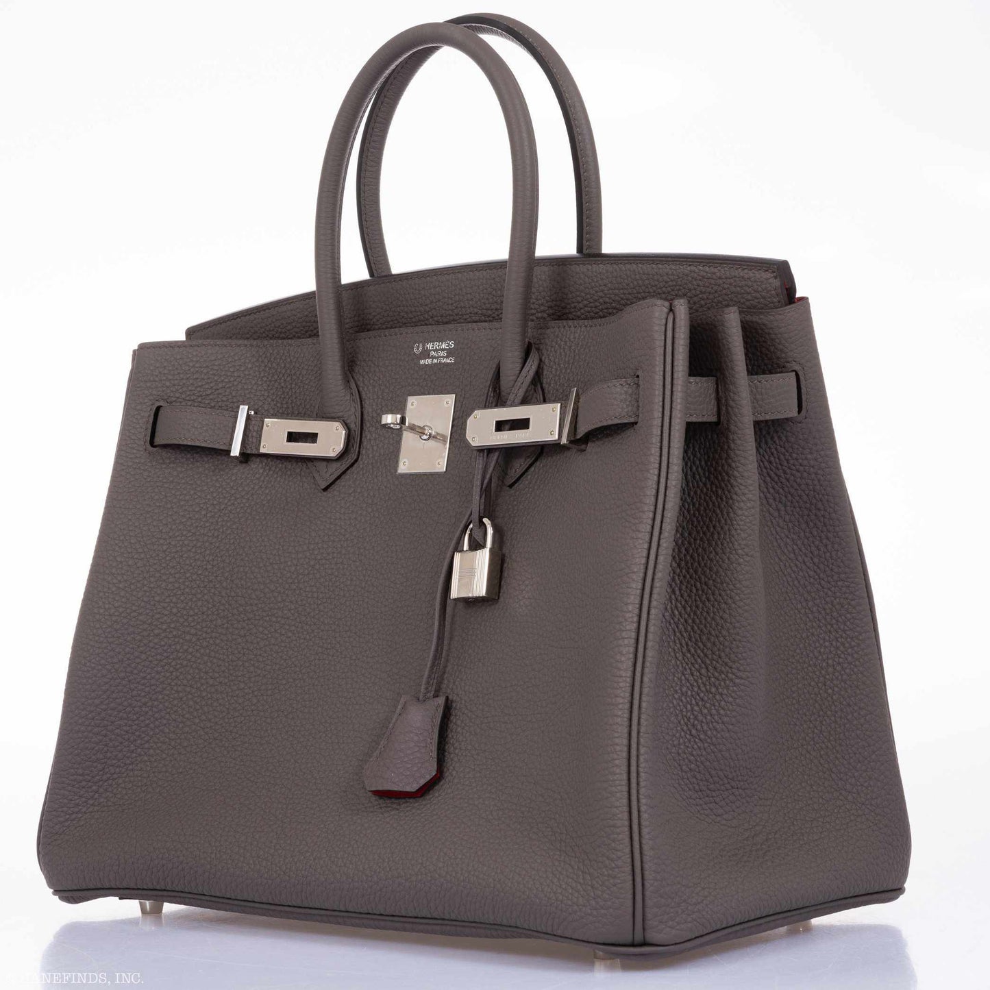 Hermès Birkin 35 HSS Bi-Color Etain & Rouge Vif Togo Palladium Hardware