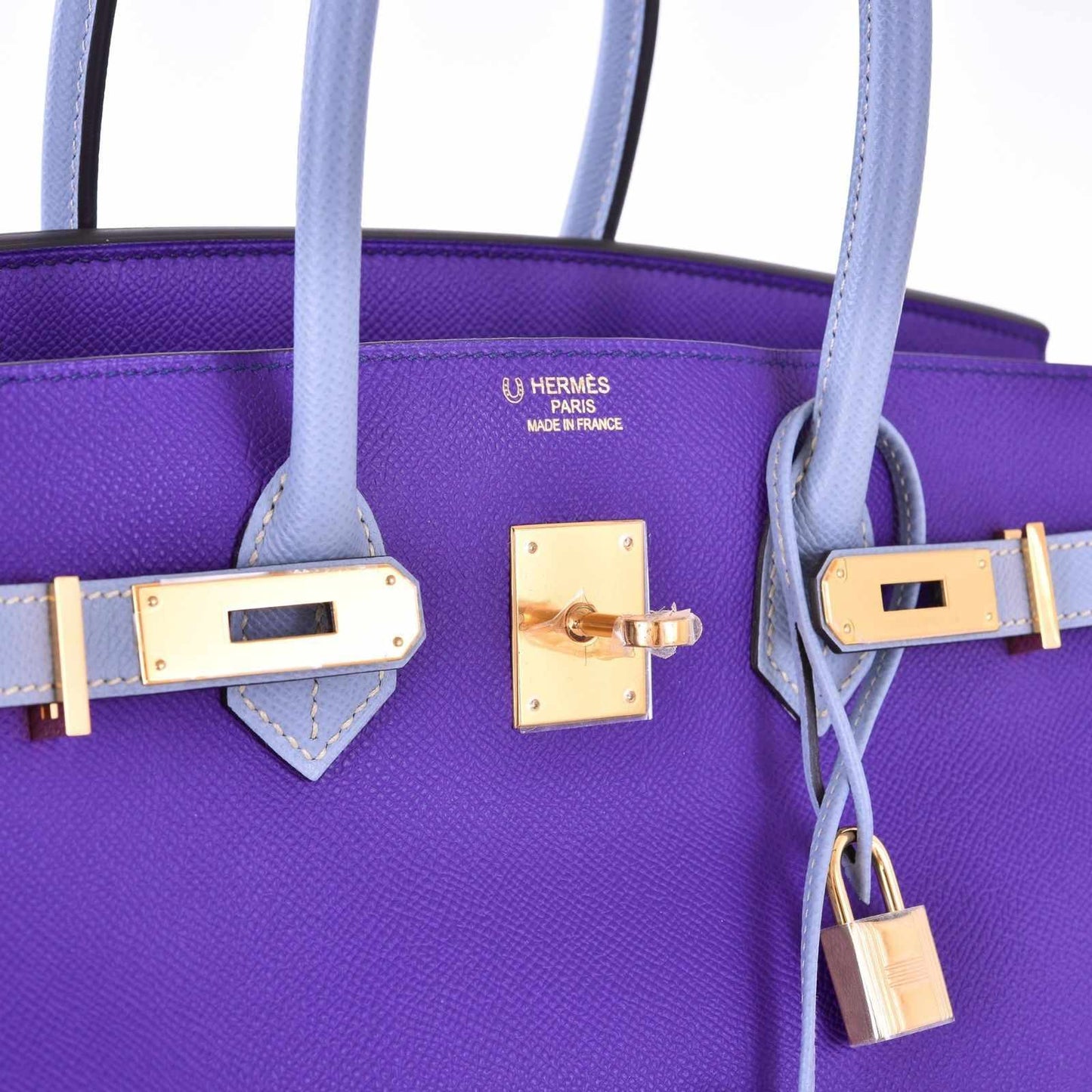 Hermès Birkin 35 HSS Crocus And Blue Lin Epsom Gold Hardware