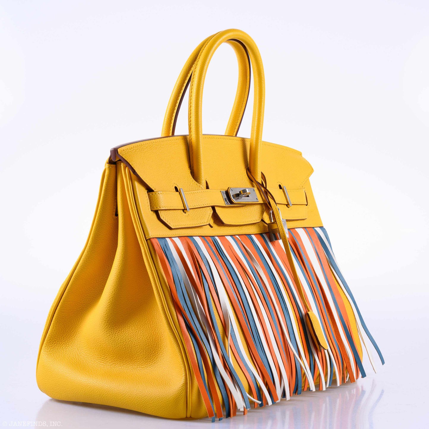 Hermès Birkin 35 HSS Fringe Soleil Togo & Multicolor Swift Leather Palladium Hardware