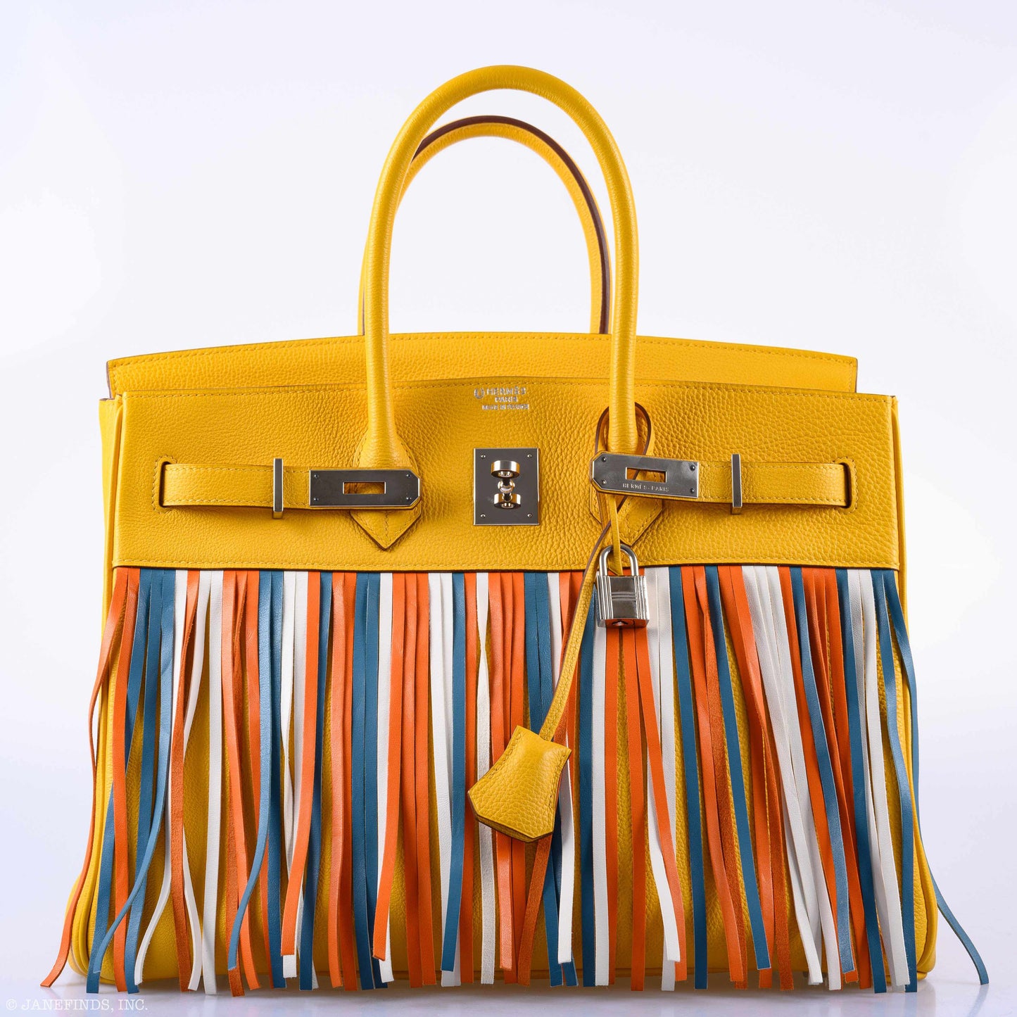 Hermès Birkin 35 HSS Fringe Soleil Togo & Multicolor Swift Leather Palladium Hardware
