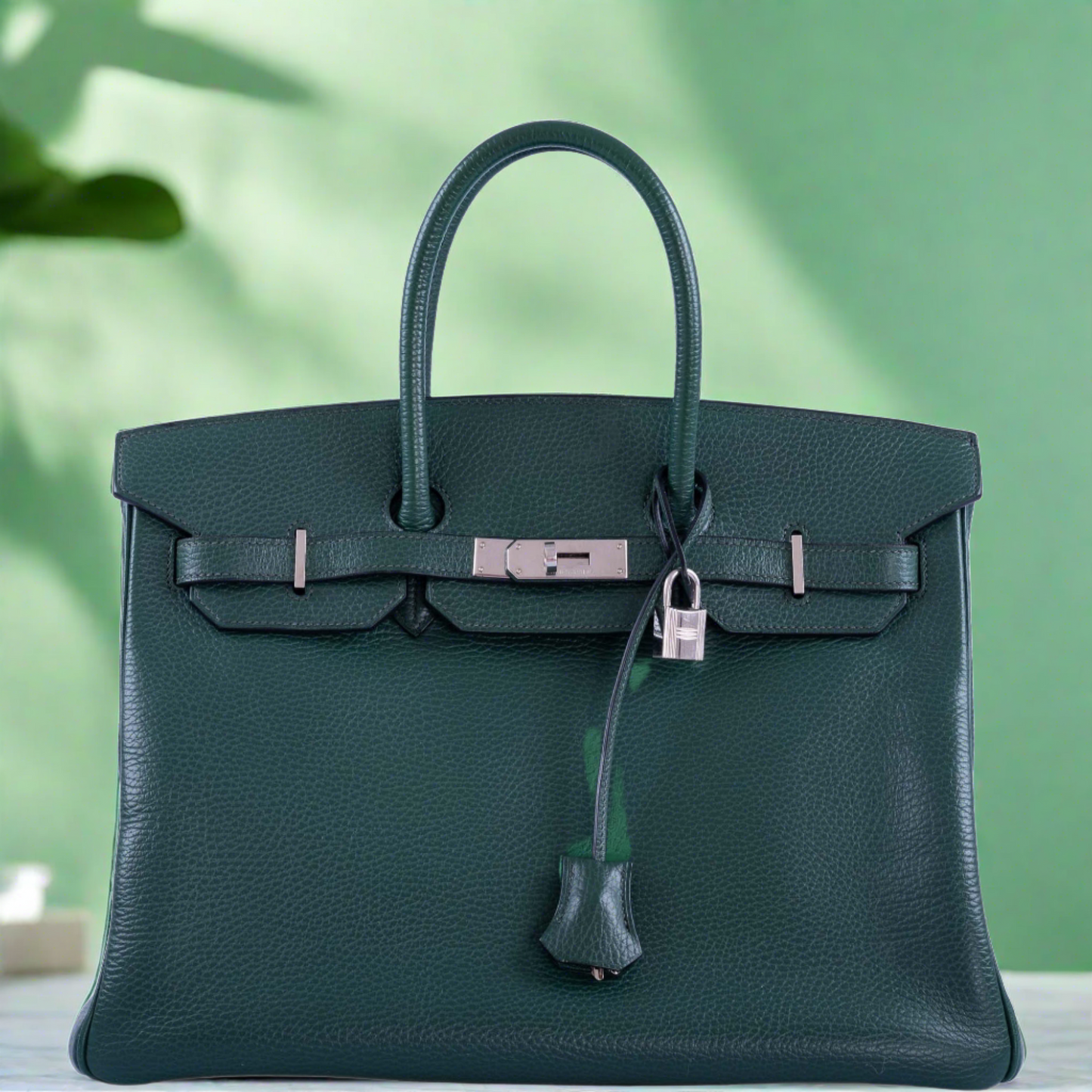 Hermès Birkin 35 Vert Fonce Ardenne Palladium Hardware
