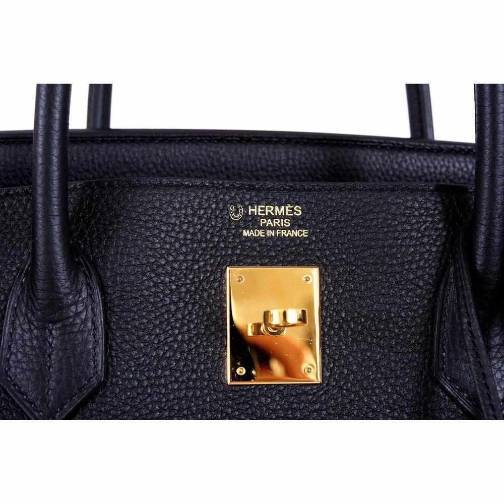 Hermès Birkin 40 Black With Bleu Electric Interior Togo Gold Hardware
