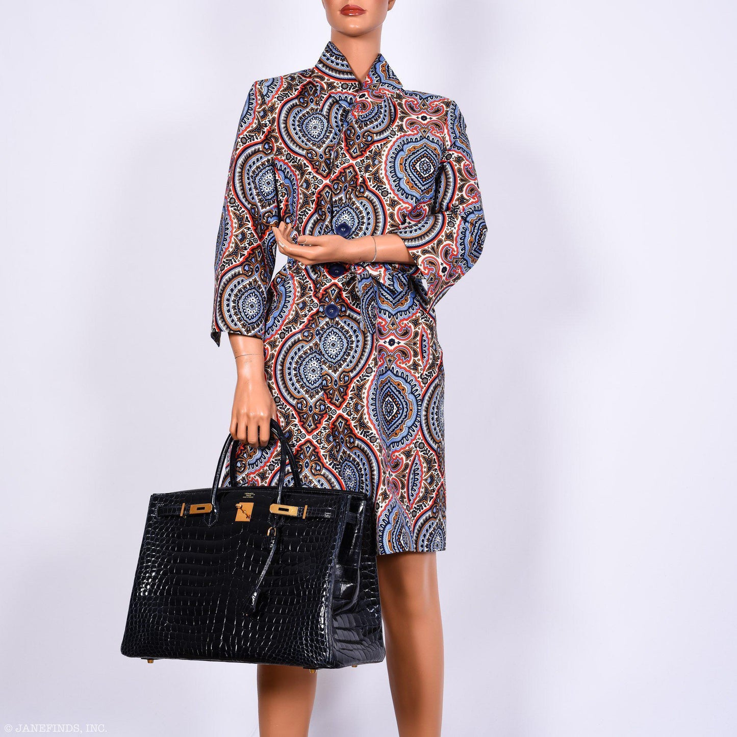 Hermès Birkin 40 Blue Nuit Porosus Crocodile Gold Hardware - 2016, X