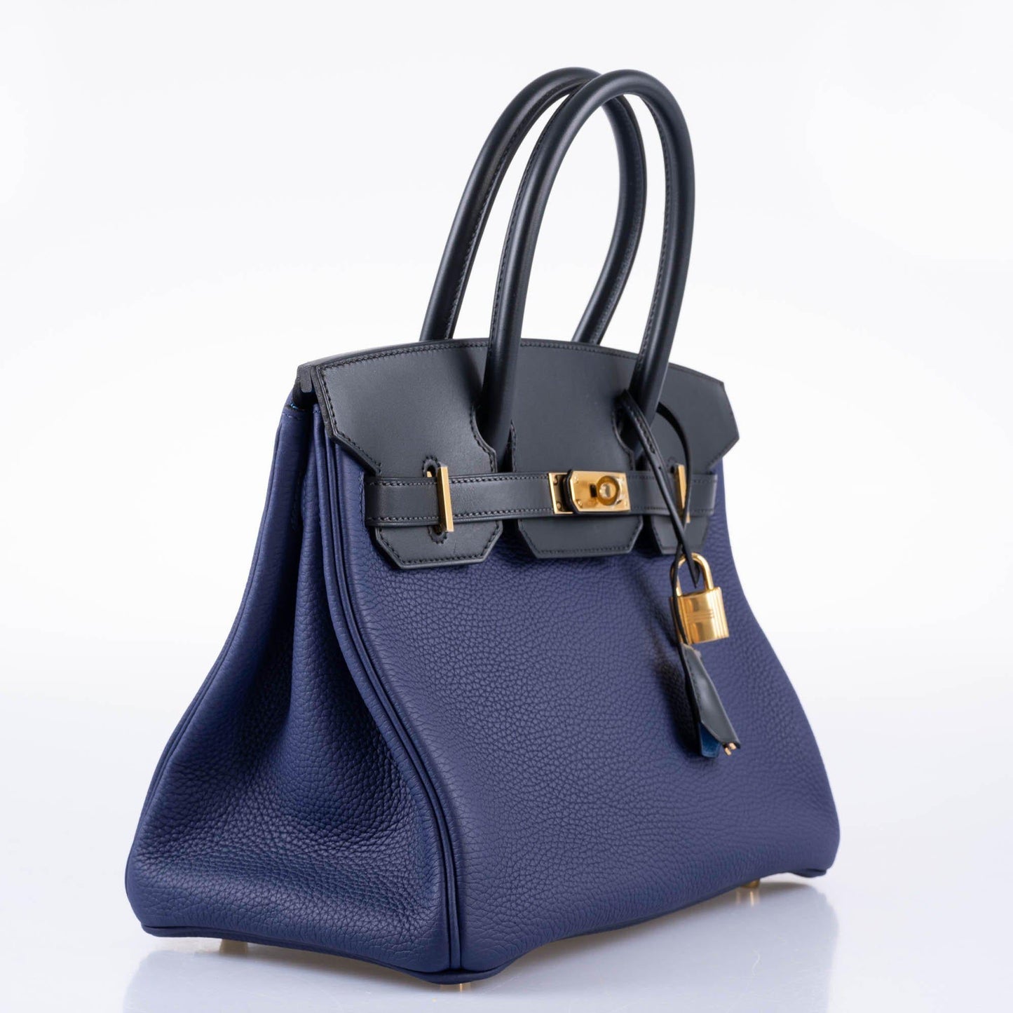 Hermès Birkin Touch 30 Bleu (Blue) Encre Sombrero & Bleu Obscur Taurillon Clemence Gold Hardware - 2020, Y