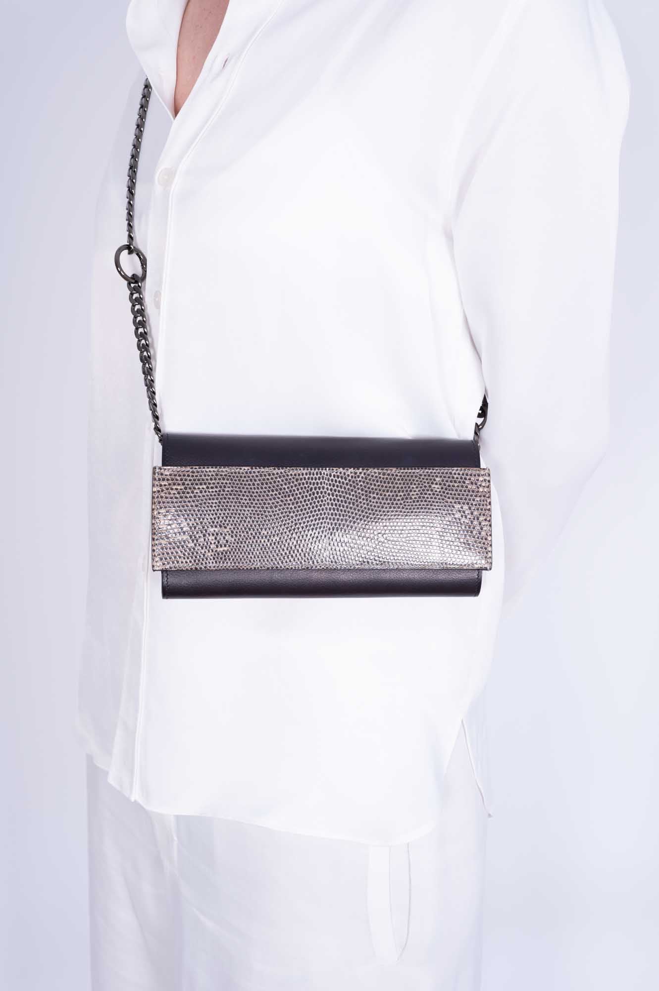 Hermès Bleu Indigo Evergrain & Lez Lisse Lizard Portefeuille Passant Long