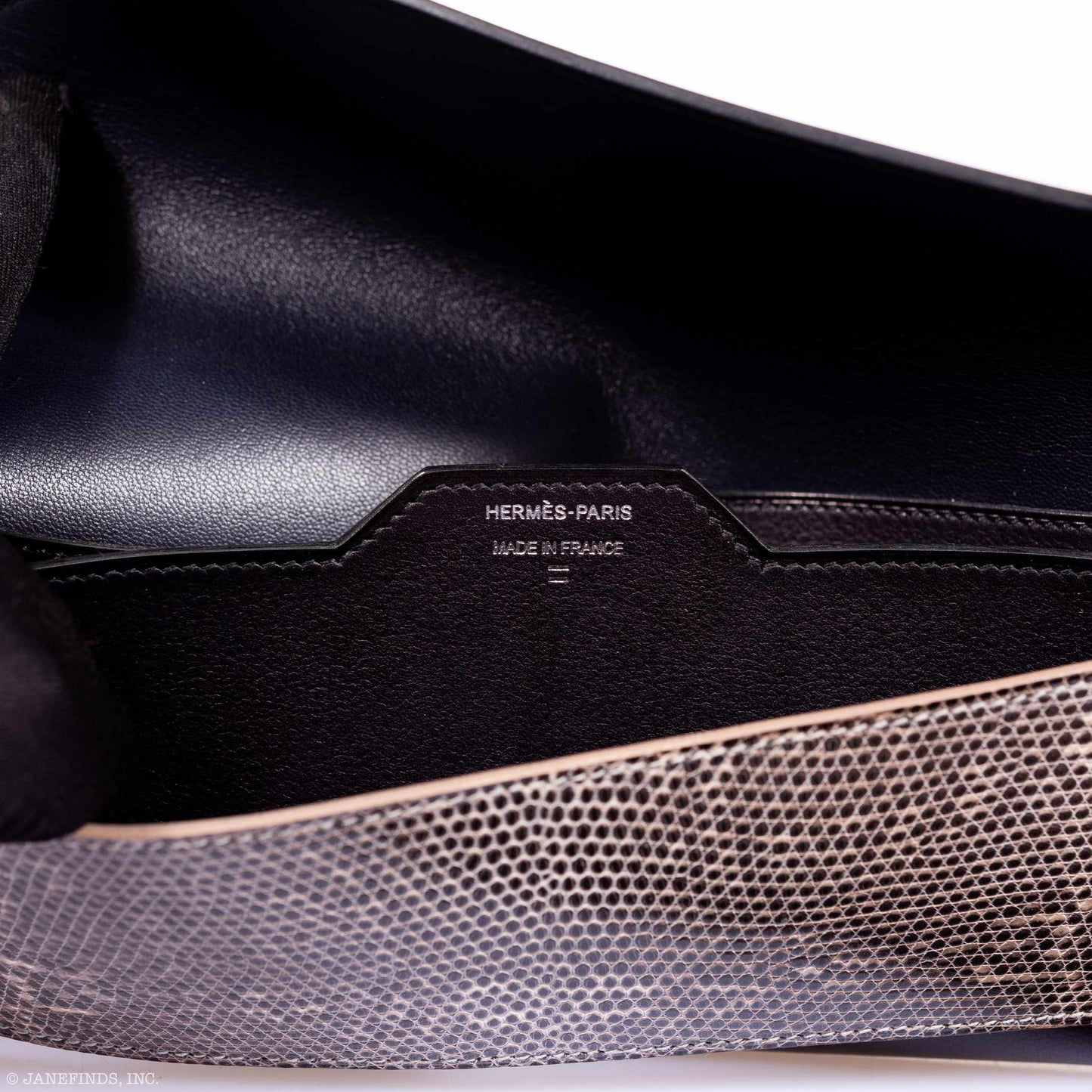 Hermès Bleu Indigo Evergrain & Lez Lisse Lizard Portefeuille Passant Long