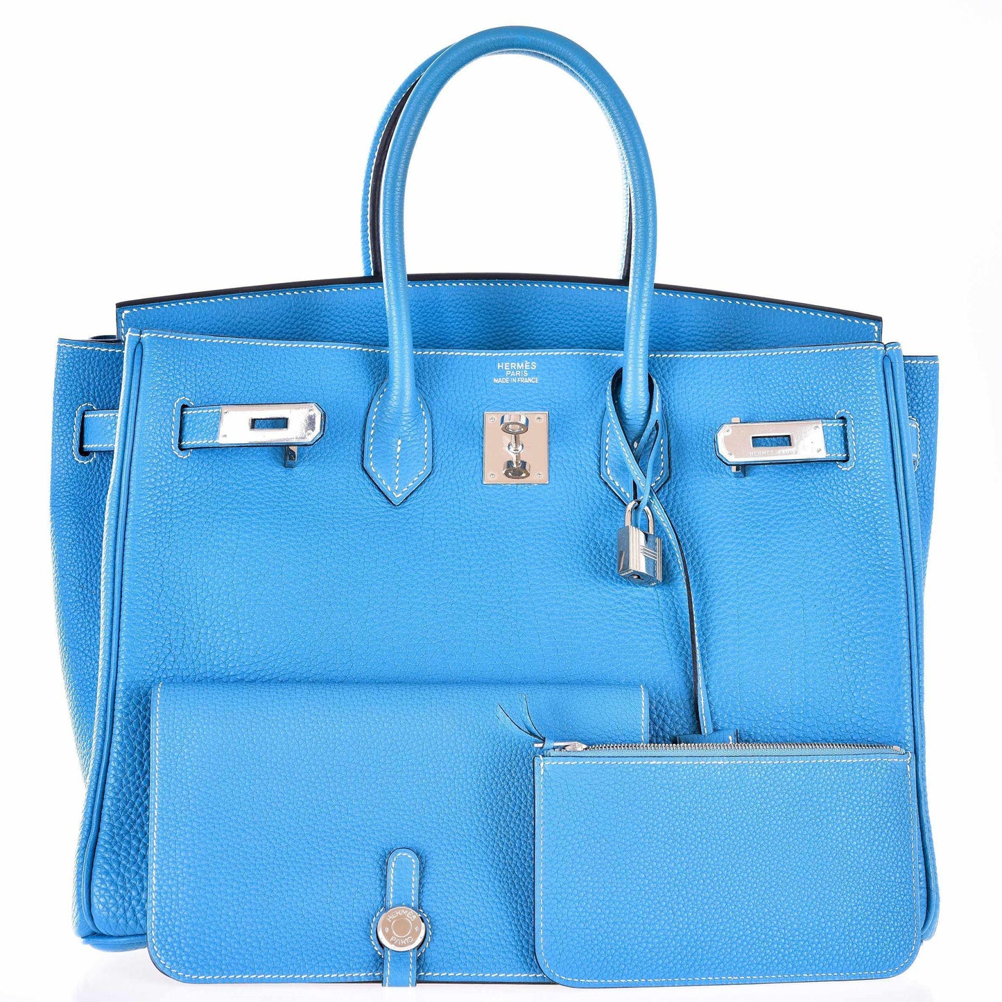 Hermès Blue Jean Dogon Wallet Togo Palladium Hardware