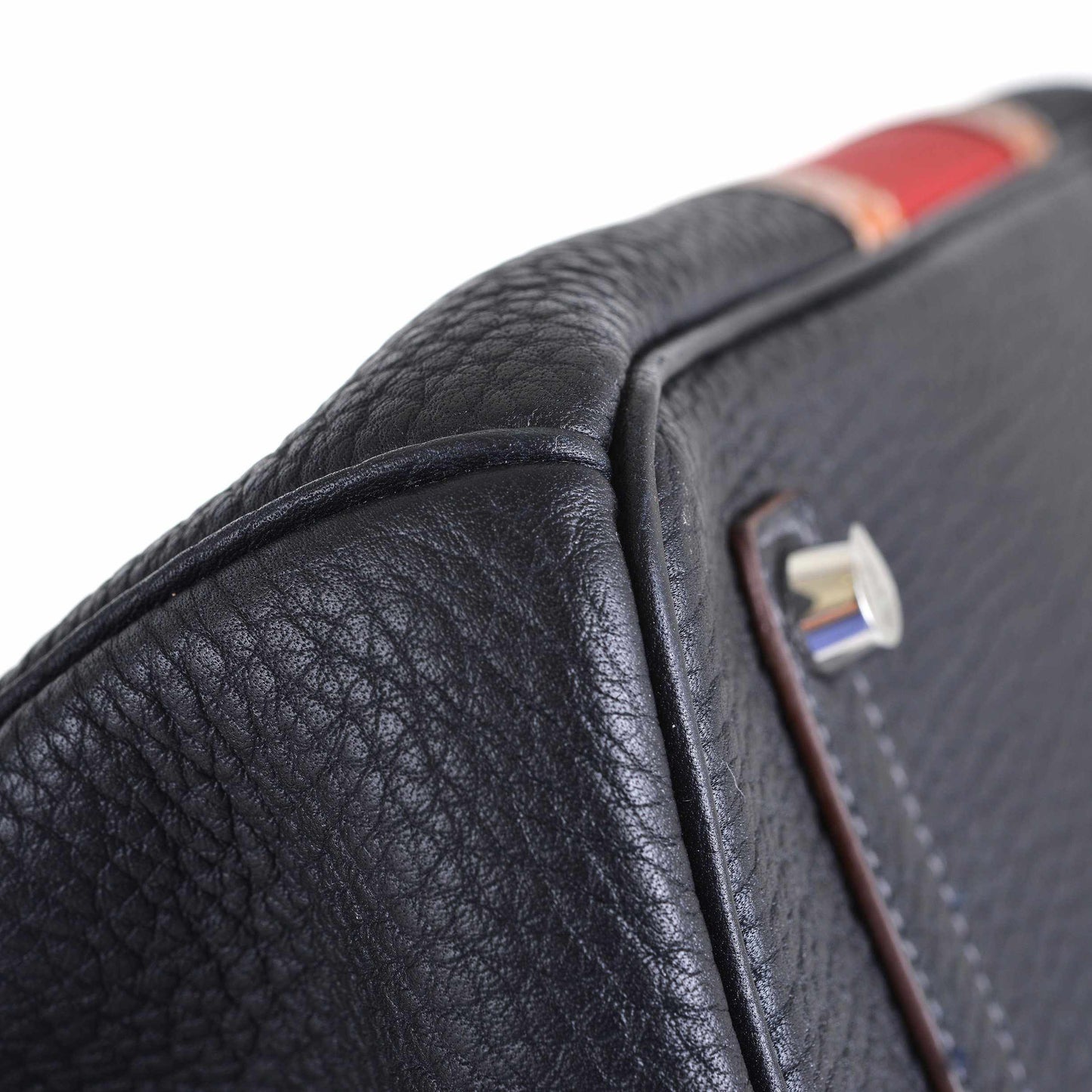 Hermès Club Birkin 35 Indigo Fjord, Barenia Leather & Crinoline Palladium Hardware - 2013, Q Square