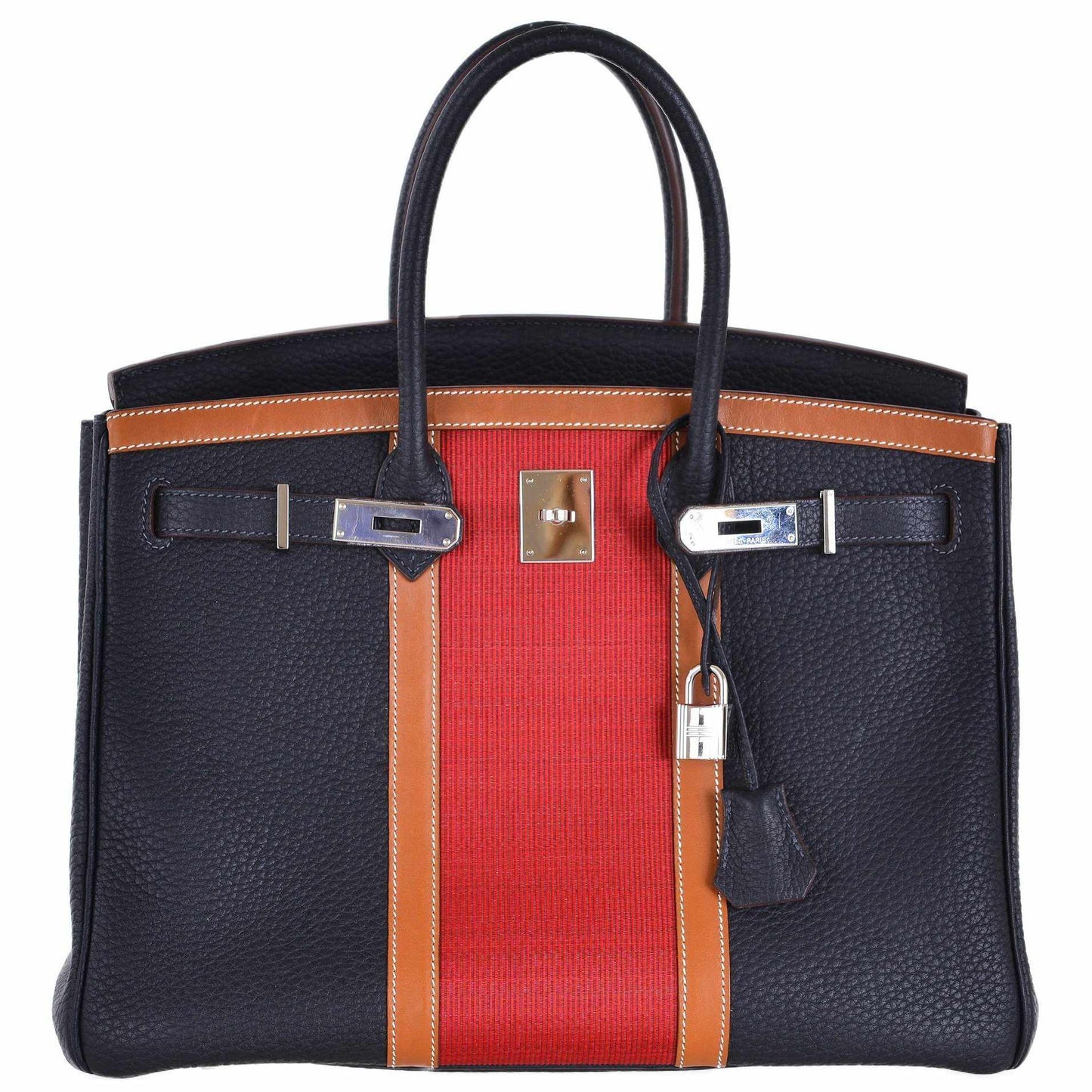 Hermès Club Birkin 35 Indigo Fjord, Barenia Leather & Crinoline Palladium Hardware - 2013, Q Square