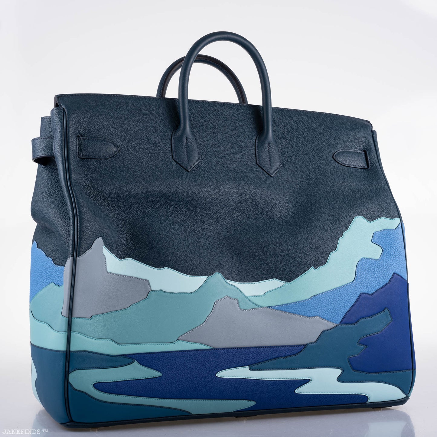 Hermès Endless Road HAC Birkin 50 Multicolor Togo and Swift Leather Palladium Hardware