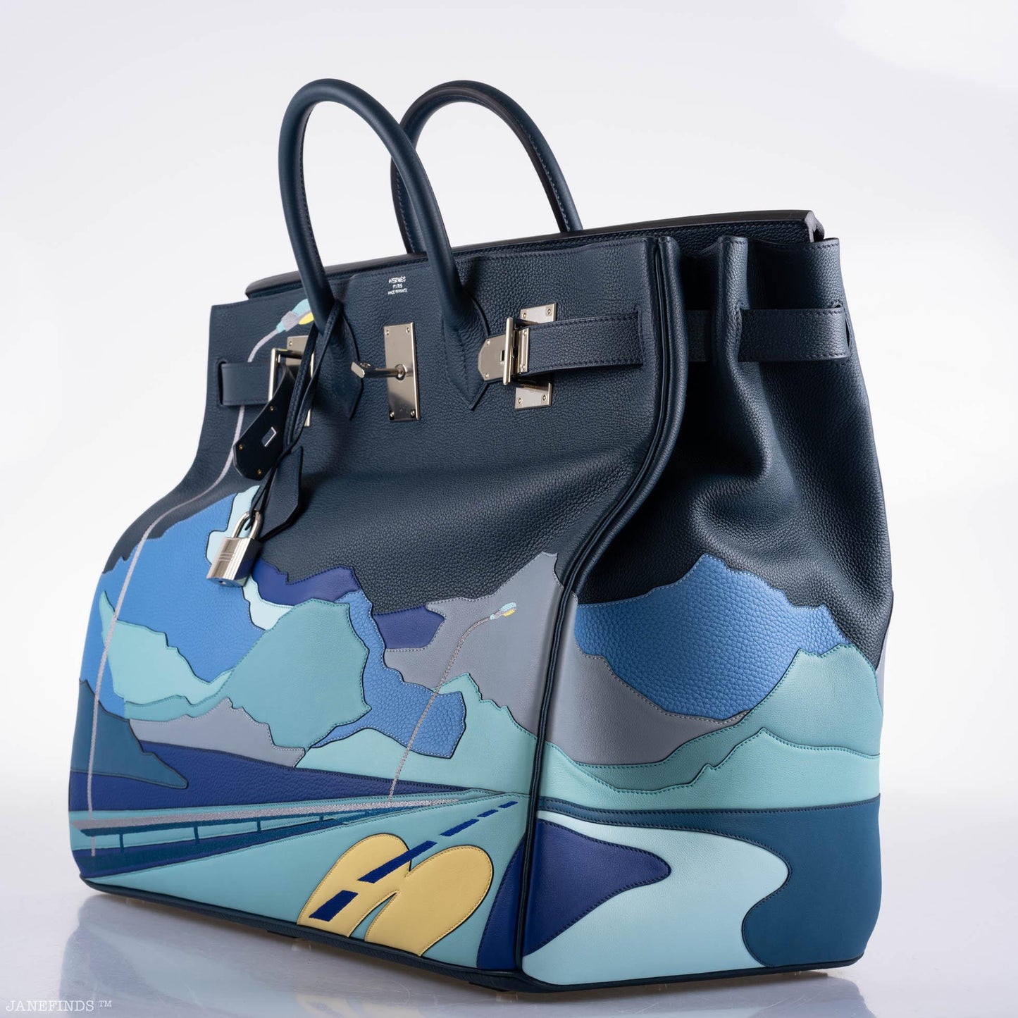 Hermès Endless Road HAC Birkin 50 Multicolor Togo and Swift Leather Palladium Hardware