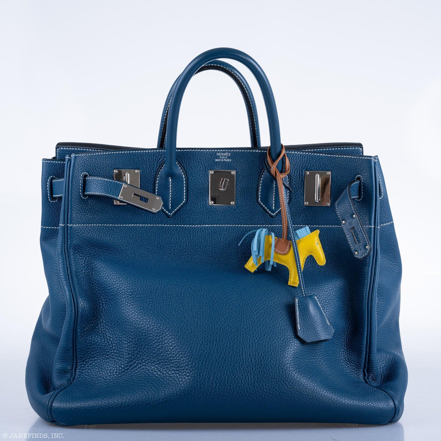 Hermès HAC Birkin 40 Bleu Thalassa Togo Palladium Hardware