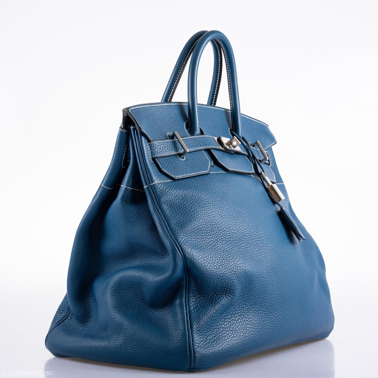 Hermès HAC Birkin 40 Bleu Thalassa Togo Palladium Hardware