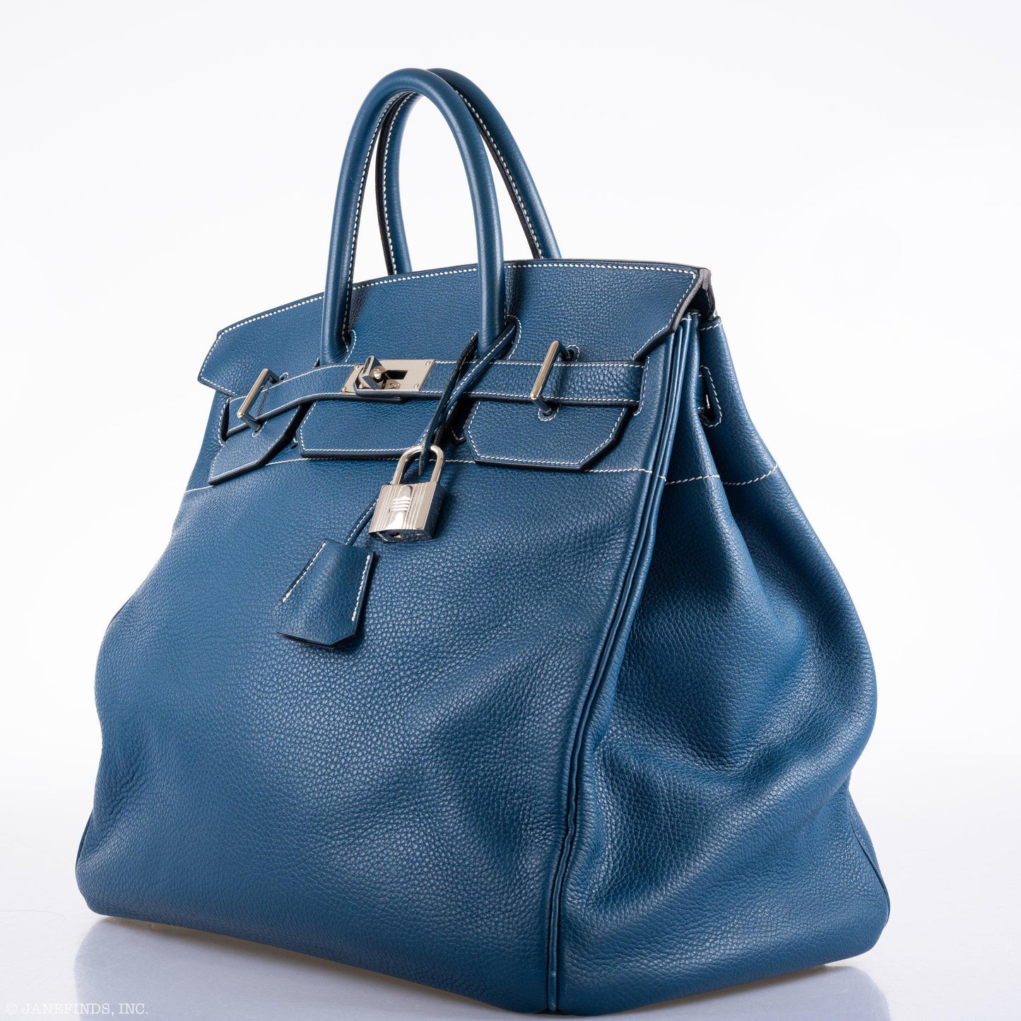 Hermès HAC Birkin 40 Bleu Thalassa Togo Palladium Hardware