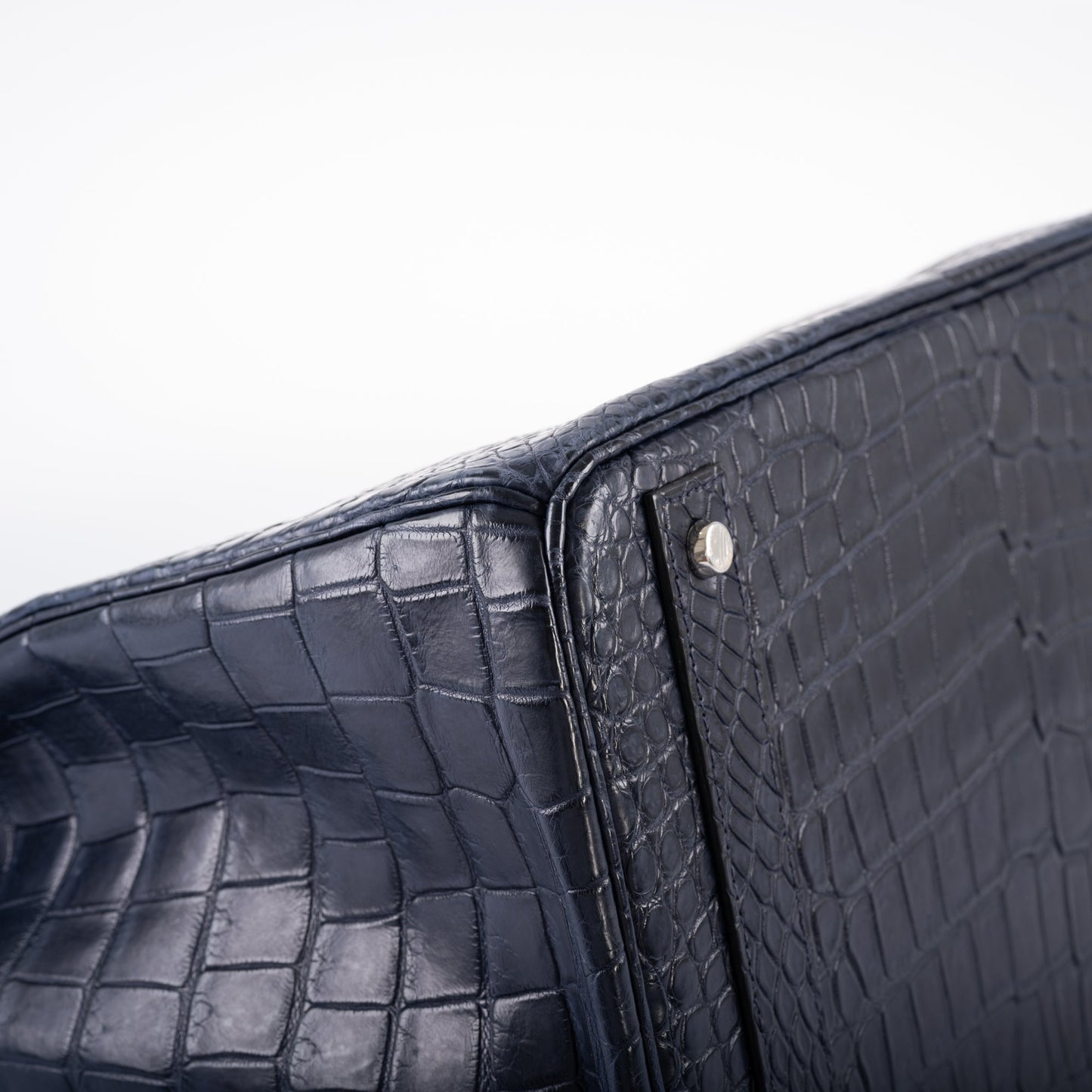 Hermès HAC Birkin 40 Blue Marine Matte Porosus Crocodile Palladium Hardware - 2018, C