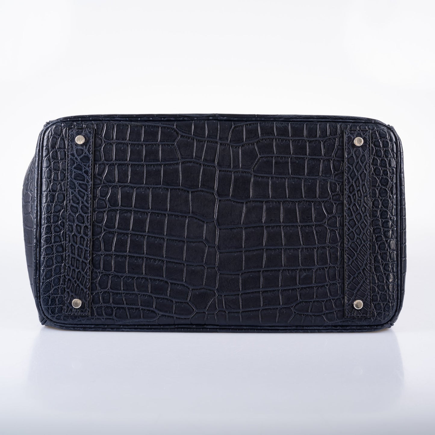 Hermès HAC Birkin 40 Blue Marine Matte Porosus Crocodile Palladium Hardware - 2018, C