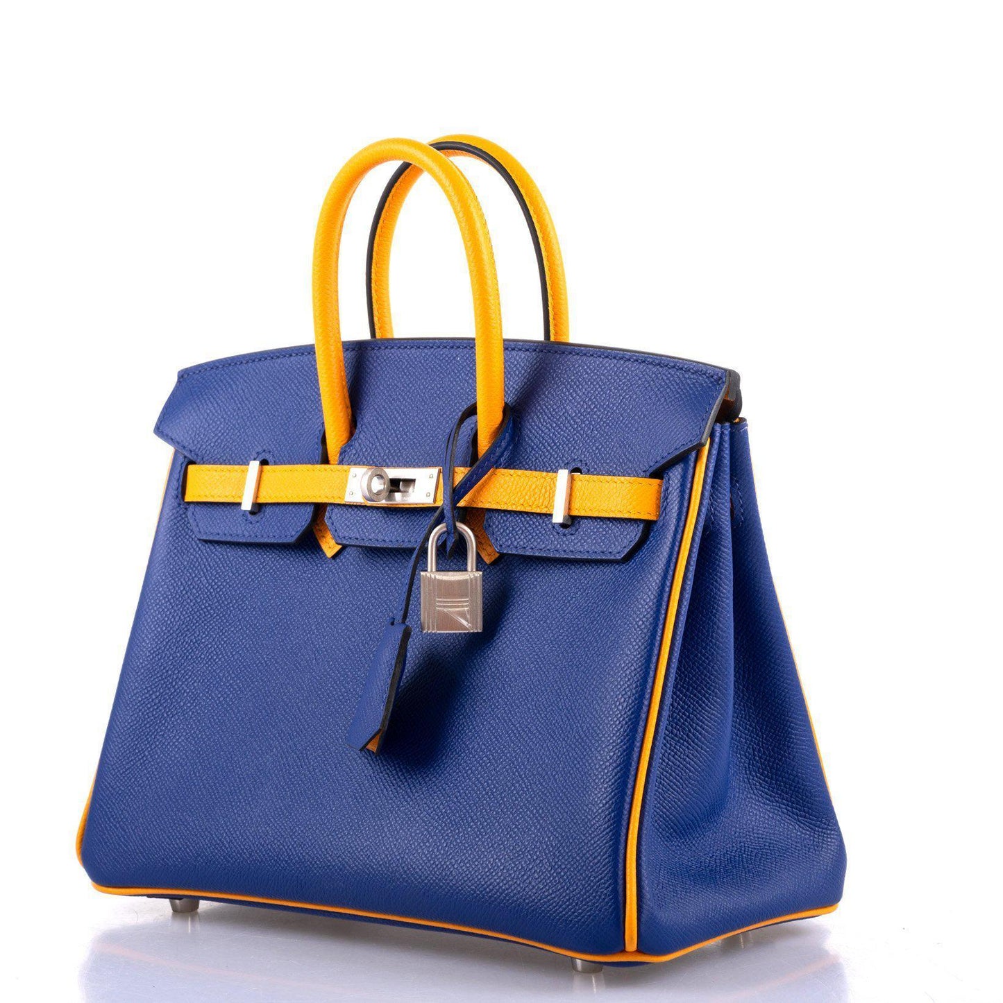 Hermès HSS Birkin 25 Jaune D’Or & Blue Electric Epsom Brushed Palladium Hardware - 2018, C