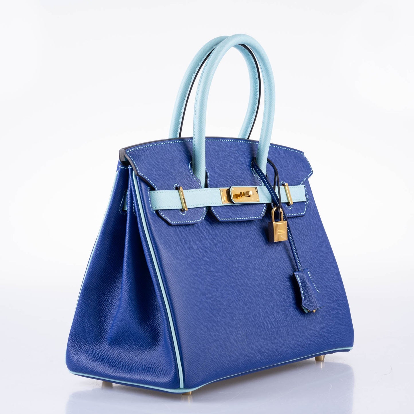 Hermès HSS Birkin 30 Blue Electric & Blue Atoll Epsom with Gold Hardware - 2015, T
