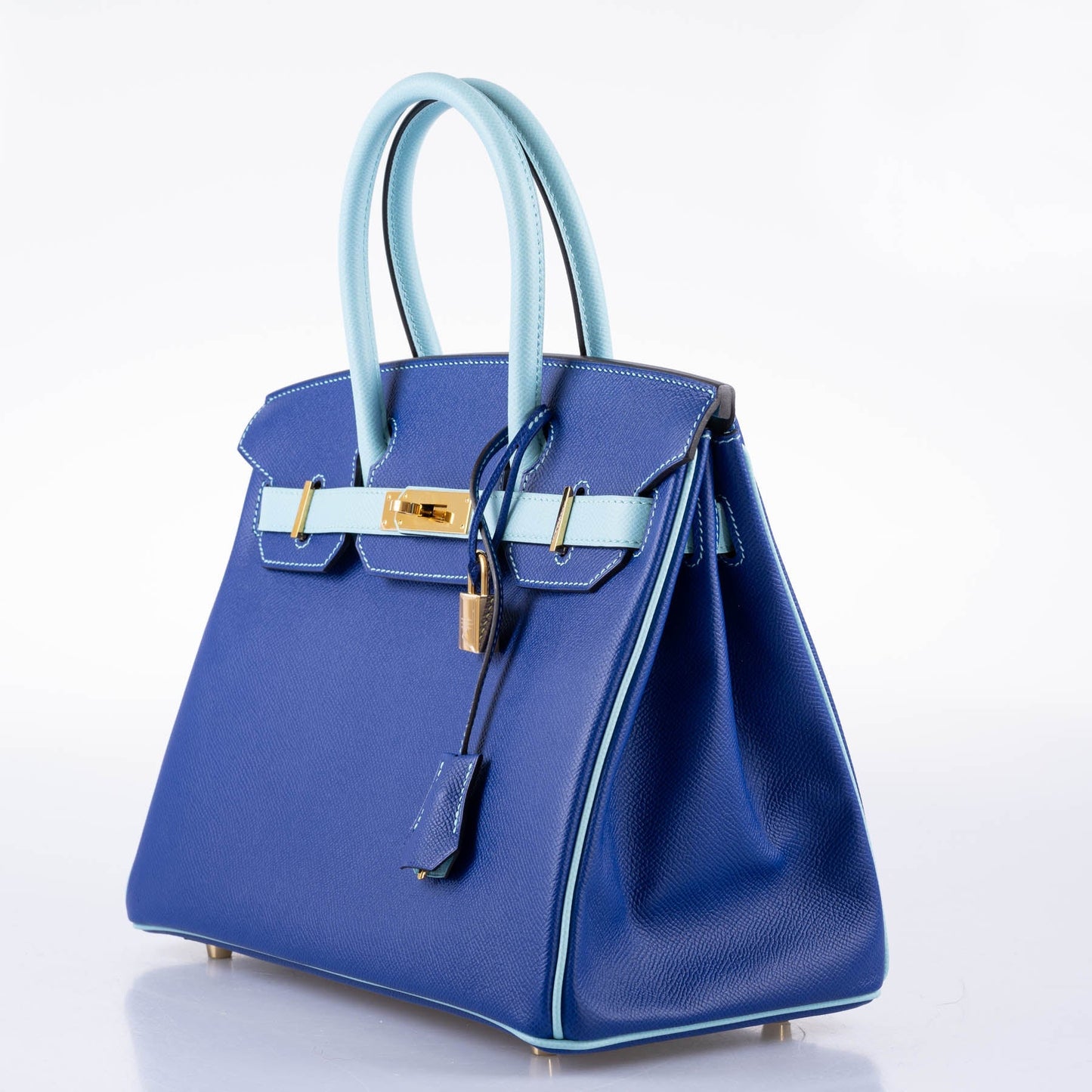 Hermès HSS Birkin 30 Blue Electric & Blue Atoll Epsom with Gold Hardware - 2015, T