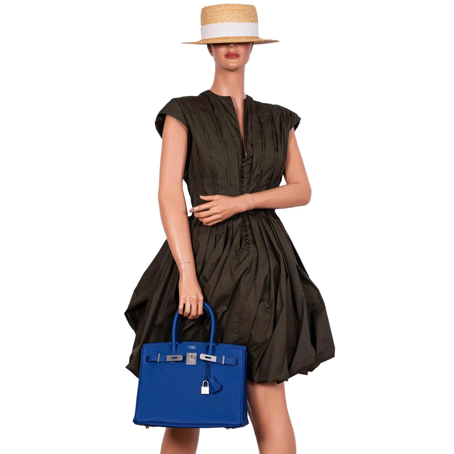 Hermès HSS Birkin 30 Blue Electric Togo with Brushed Palladium Hardware - 2019, D