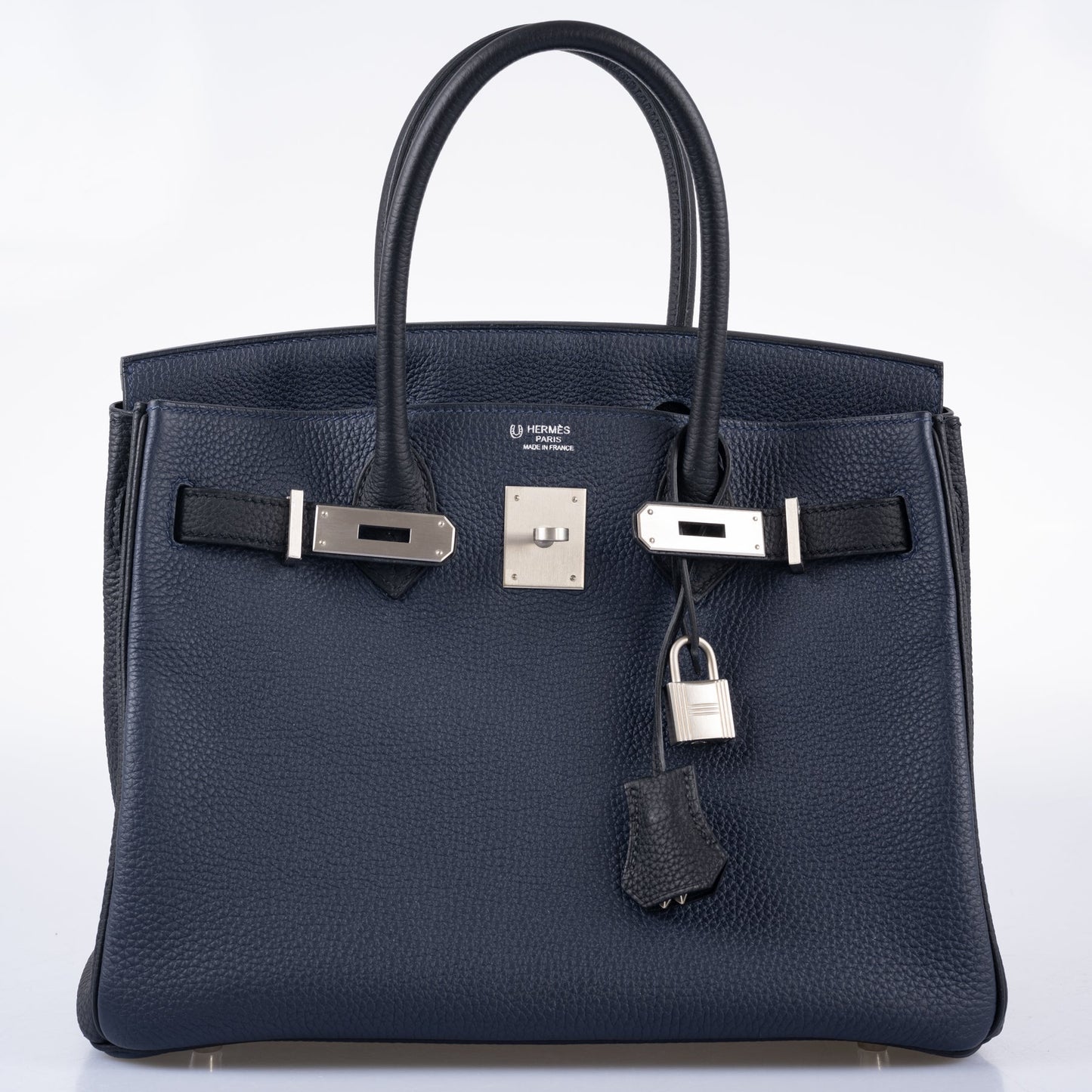 Hermès HSS Birkin 30 Blue Nuit & Black Togo Brushed Palladium Hardware