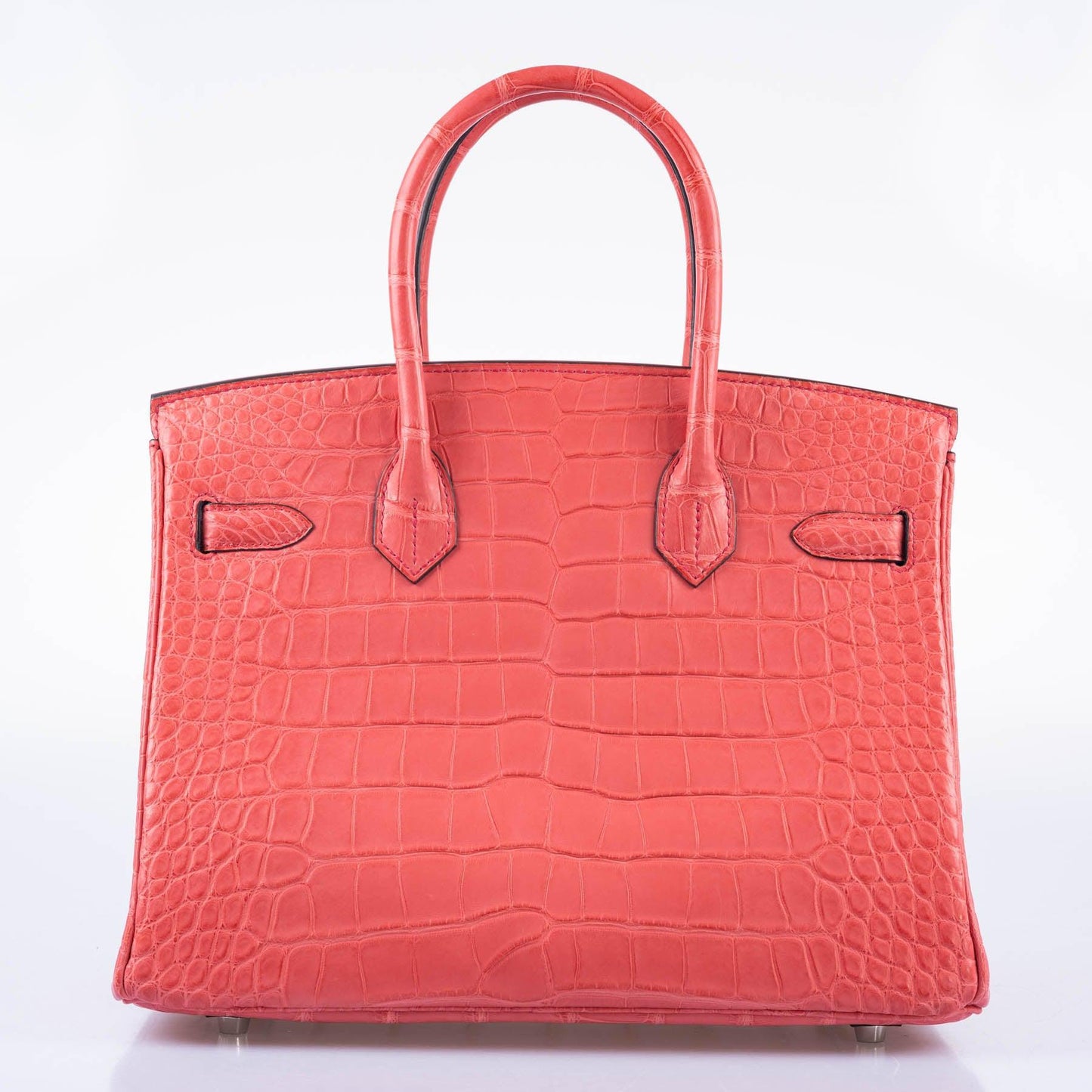 Hermès HSS Birkin 30 Bougenville Matte Alligator & Blue Marine Interior with Brushed Palladium Hardware