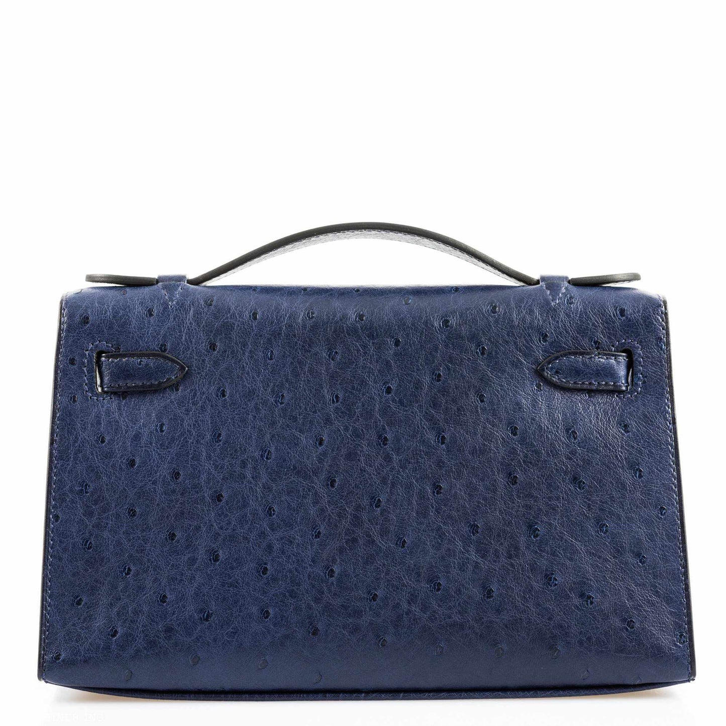 Hermès JPG Kelly Pochette Blue Iris Ostrich Gold Hardware