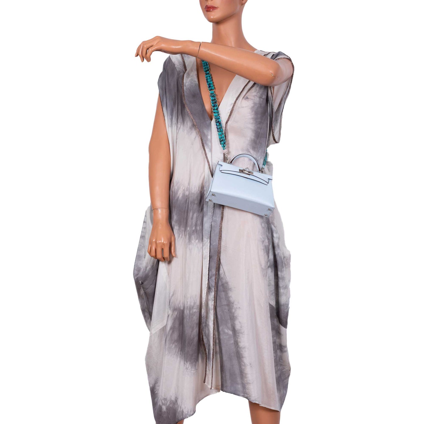 Hermès Kelly 20 Mini II Bleu Brume Hydra Epsom Palladium Hardware