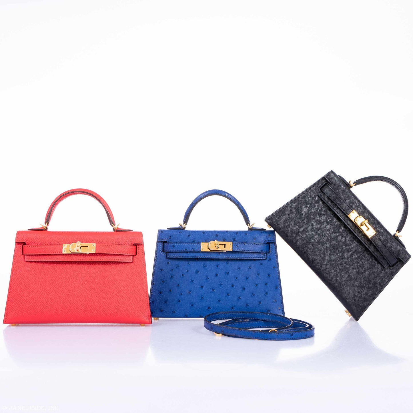 Hermès Kelly 20 Mini II Sellier Blue Sapphire Ostrich Gold Hardware - 2018, C