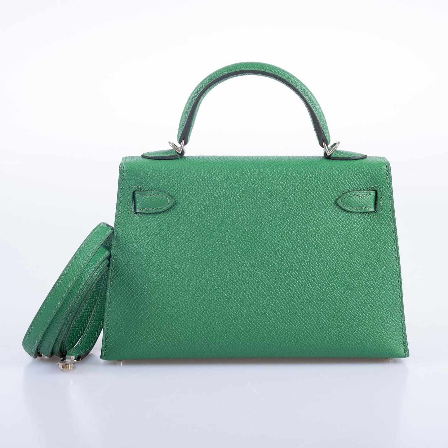 Hermès Kelly 20 Mini II Sellier Verso Cactus & Bleu Atoll Epsom Palladium Hardware
