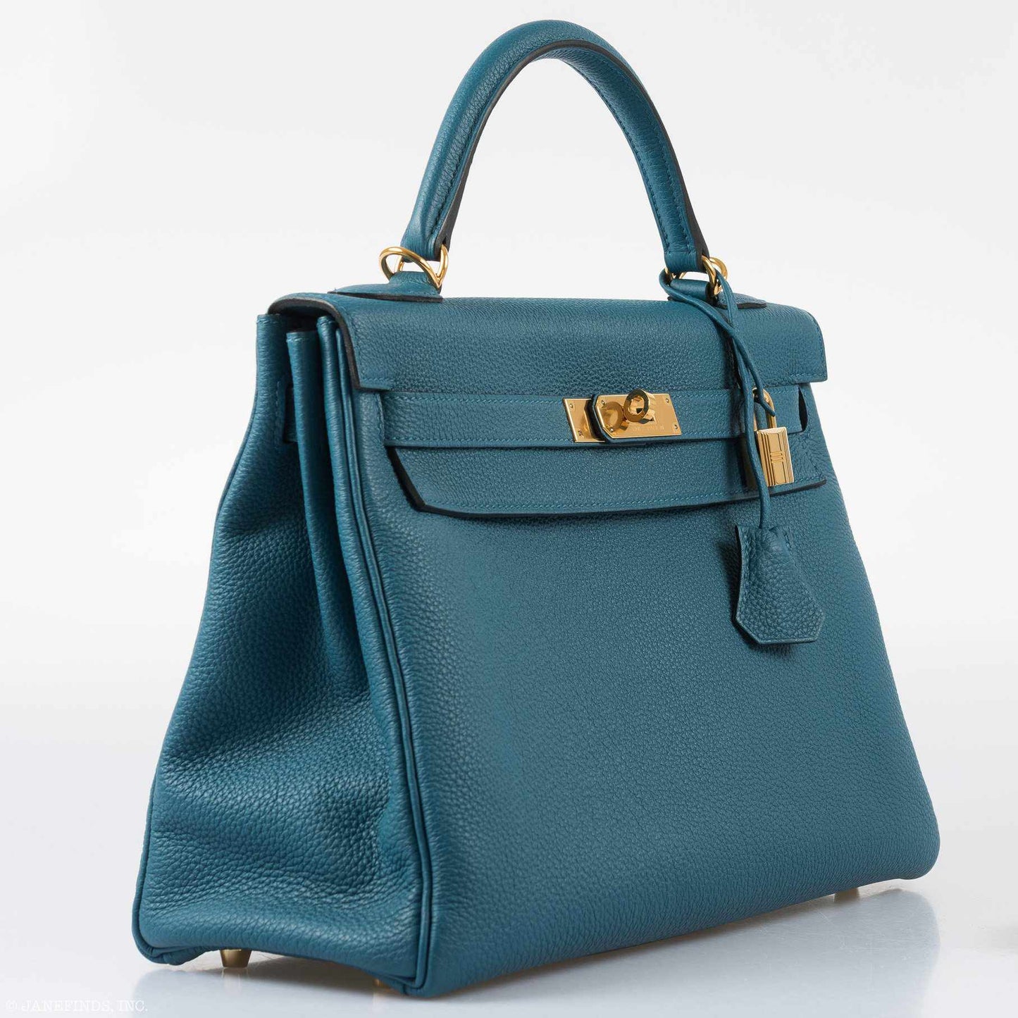 Hermès Kelly 32 Retourne Blue Cobalt Togo Gold Hardware