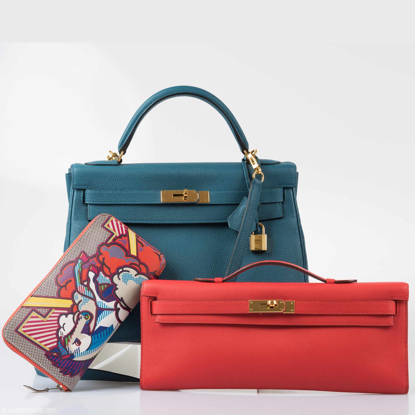 Hermès Kelly 32 Retourne Blue Cobalt Togo Gold Hardware