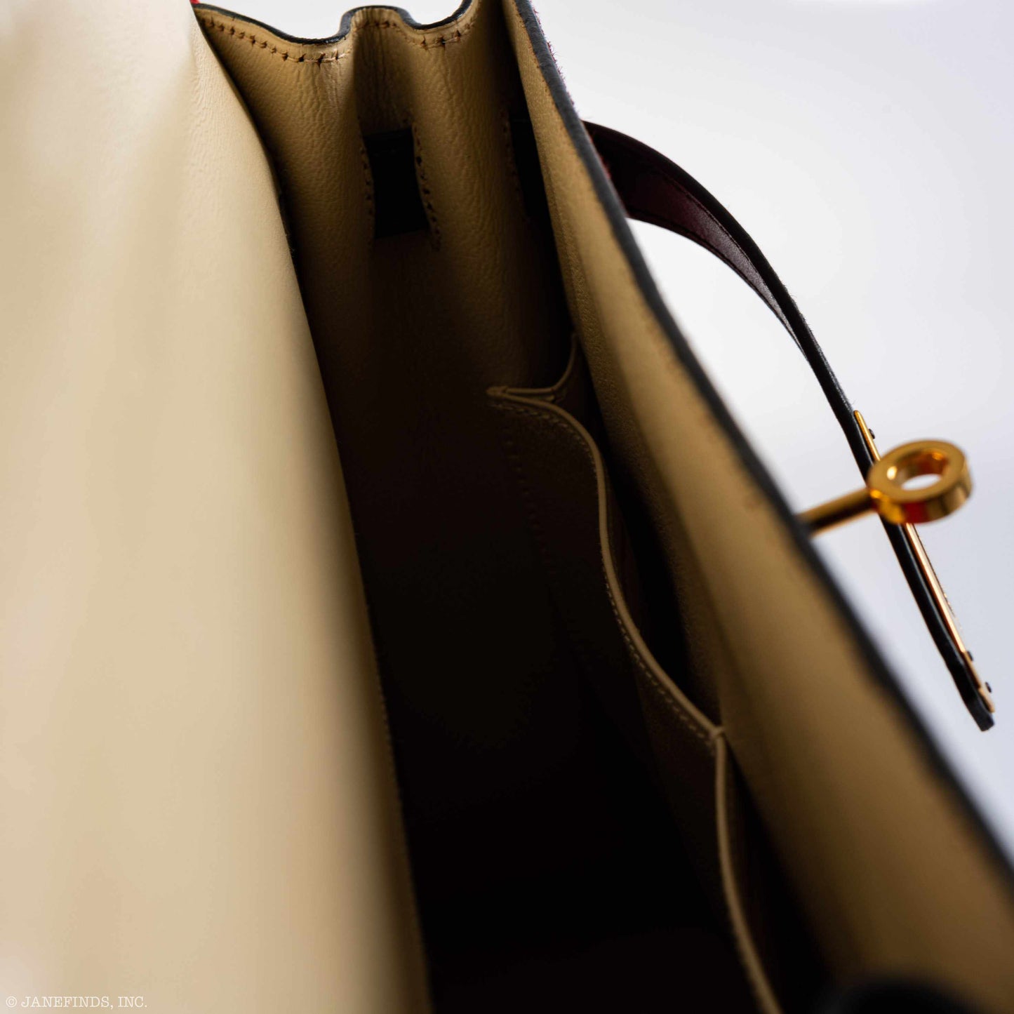 Hermès Kelly 32 Sellier Rouge Vif, Parchemin & Bleu Marine Calfbox Leather Gold Hardware - 1994