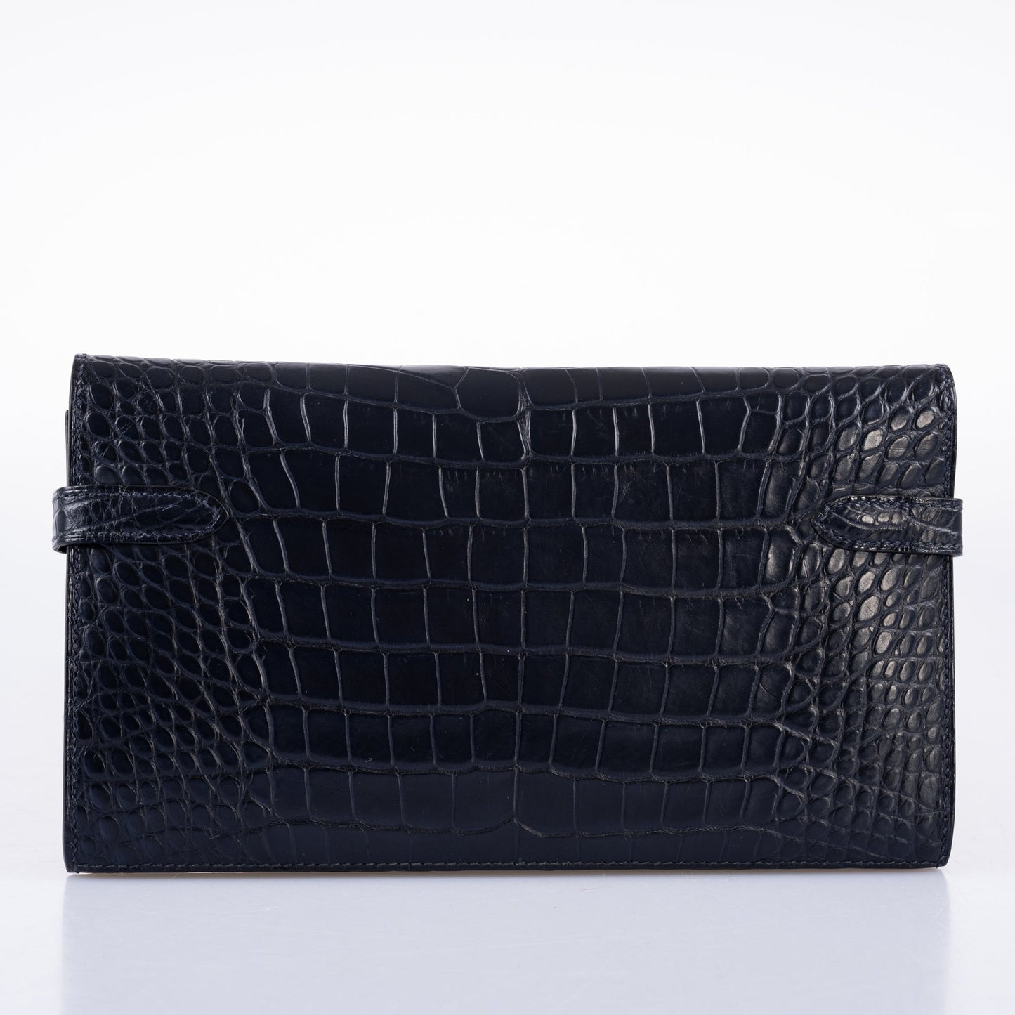 Hermès Kelly Longue Wallet Blue Marine Matte Alligator with Palladium Hardware