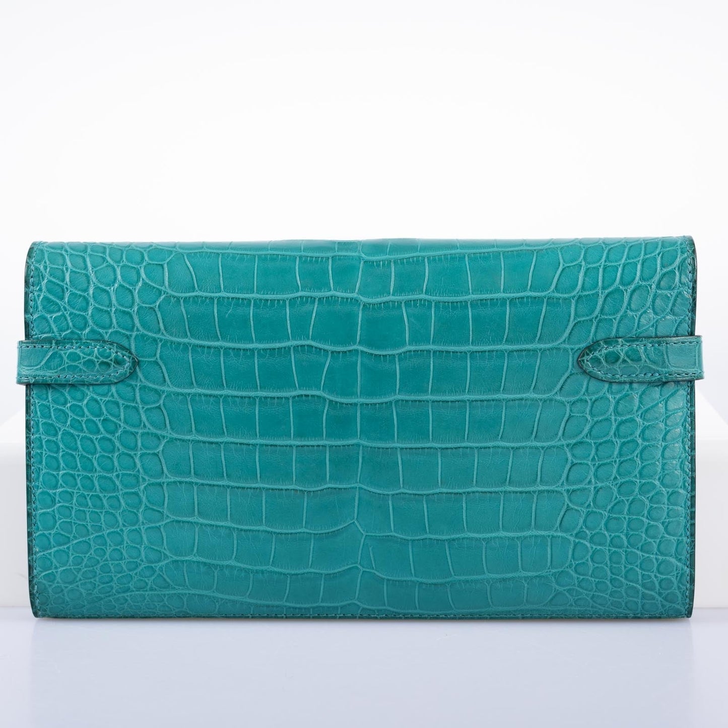 Hermès Kelly Longue Wallet Blue Paon Matte Alligator with Palladium Hardware