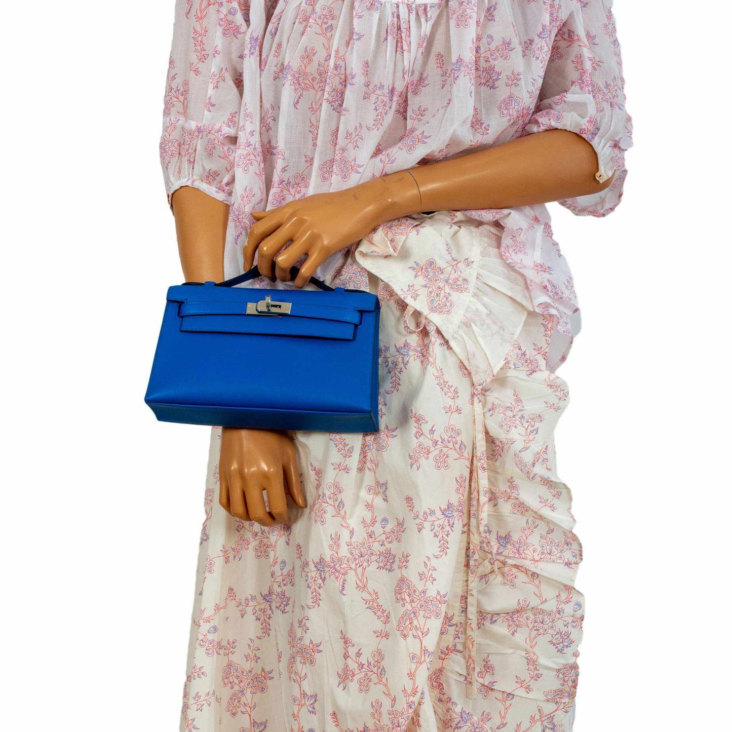 Hermès Kelly Mini Pochette Bleu Zellige Swift Palladium Hardware